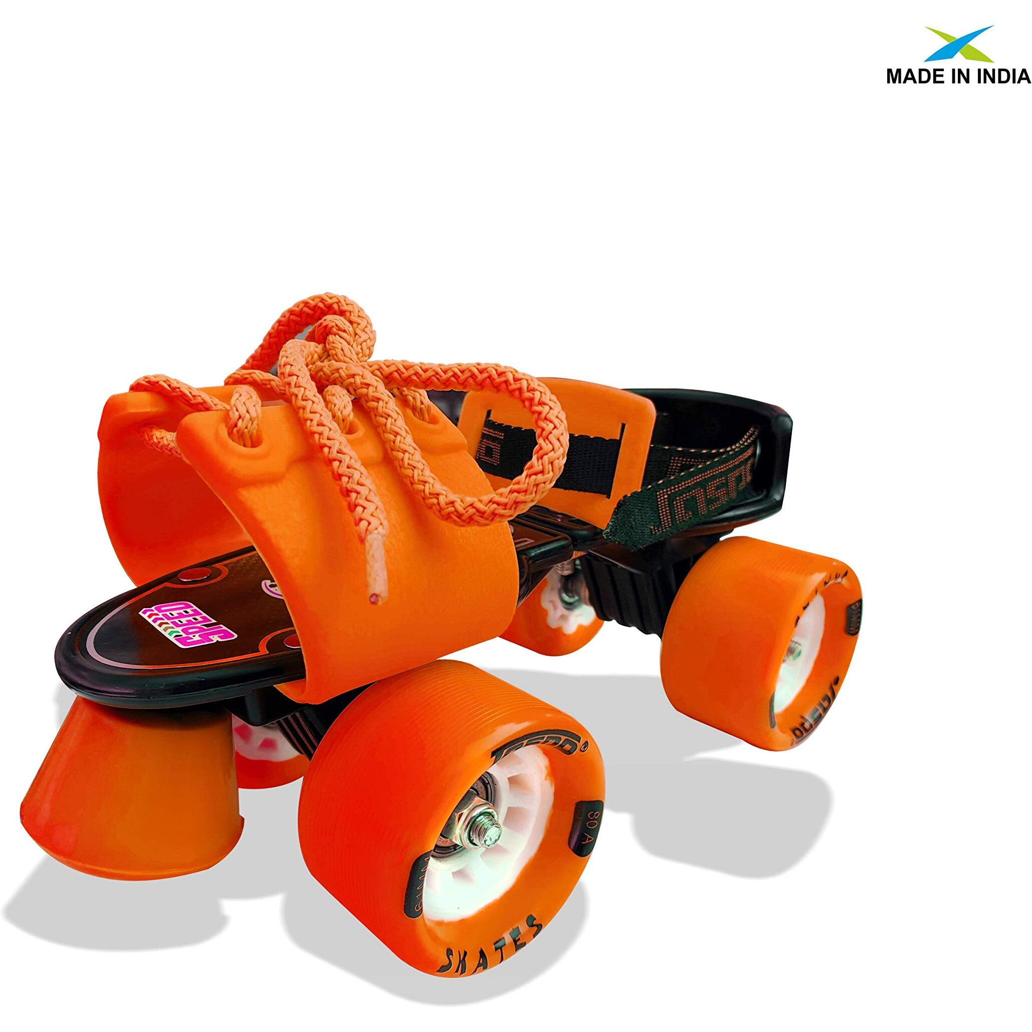 jaspo Unisex G-Force Adjustable Outdoor Wheel Roller Skates (Orange, Senior (6-14 Years Age Group))
