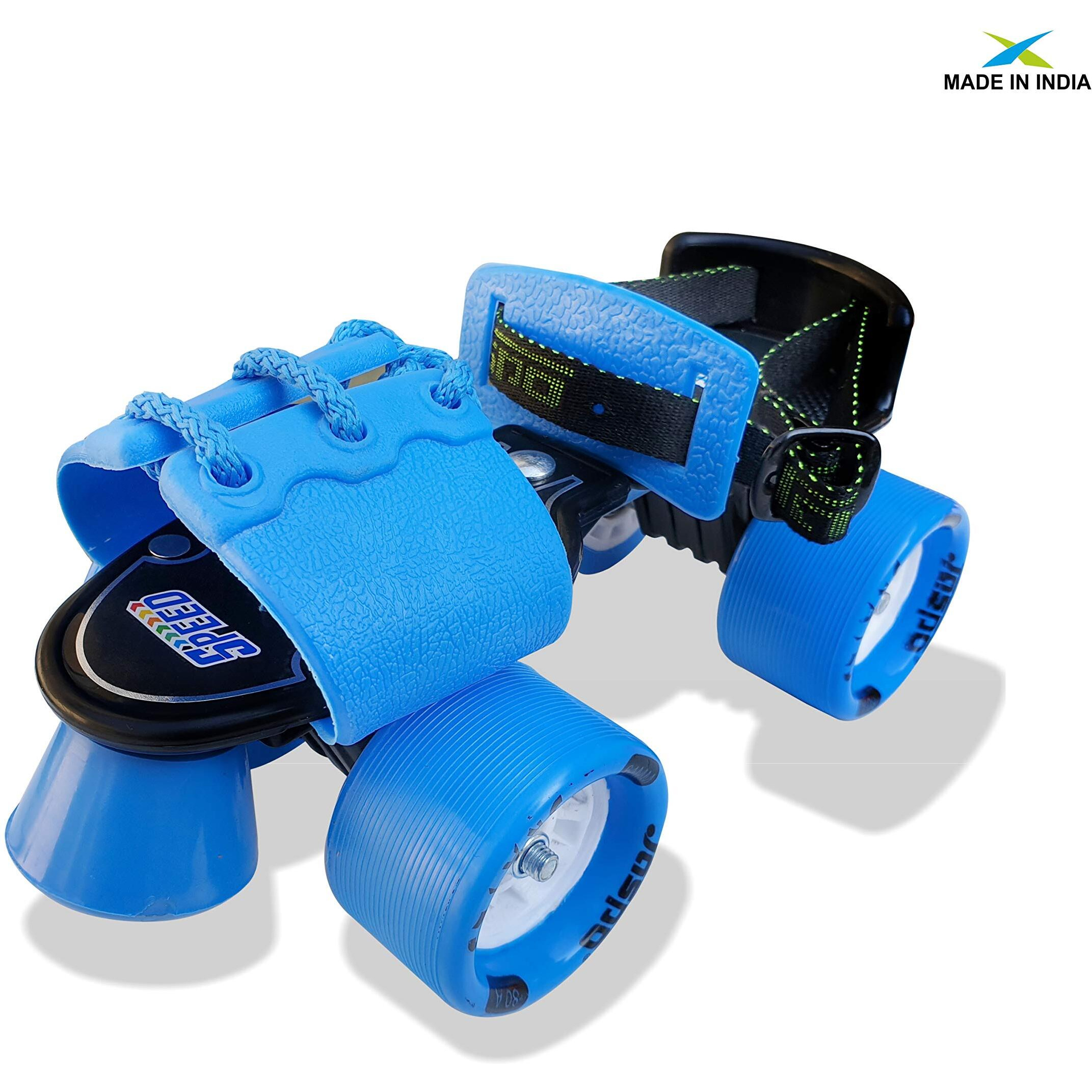 jaspo Kids G-Force Adjustable Senior Roller Skates Outdoor Wheel Blue (6-14 Years Age Group)