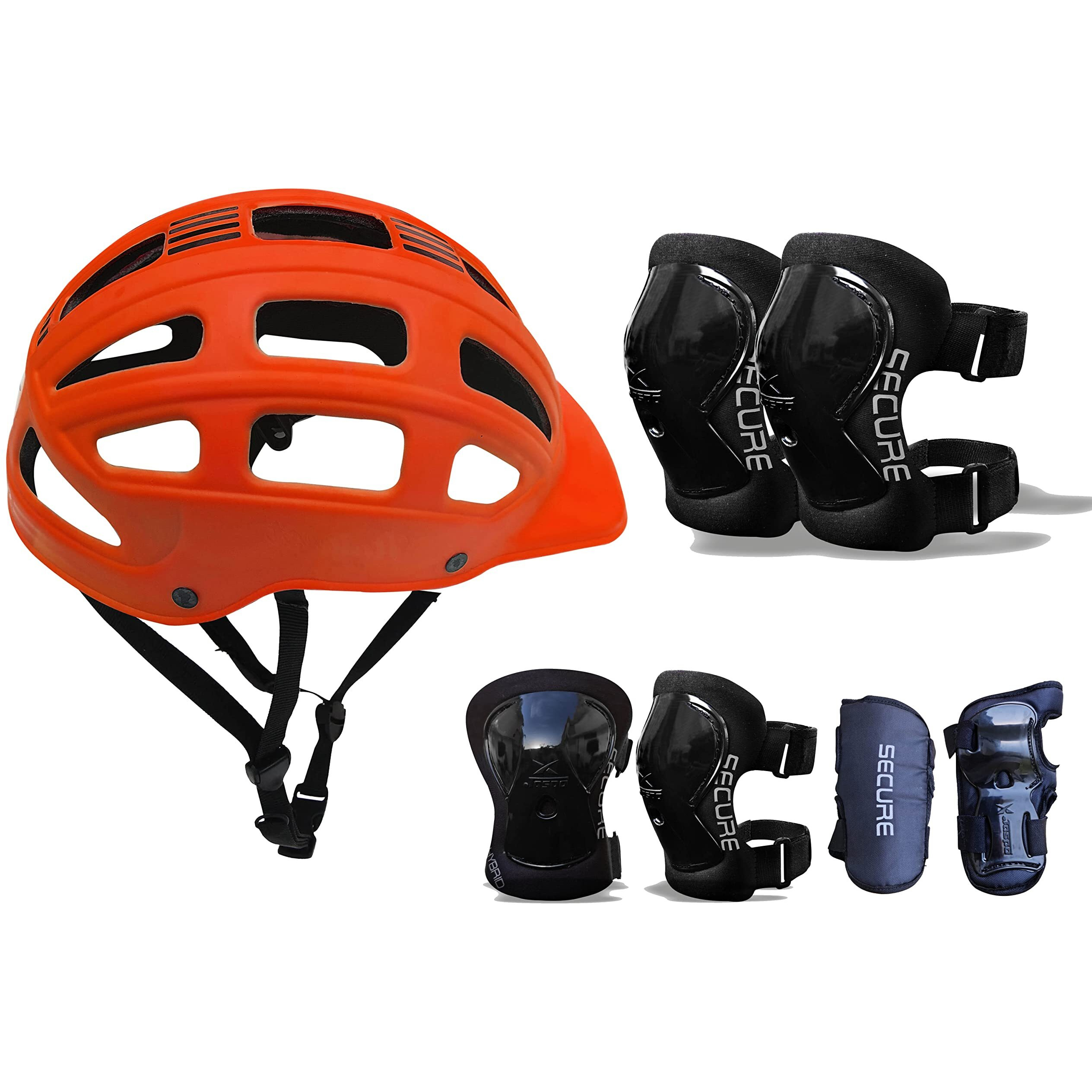 jaspo Plastic SX 4 Protective Set (Suitable for Age Group Upto 12 Years Old, Orange)