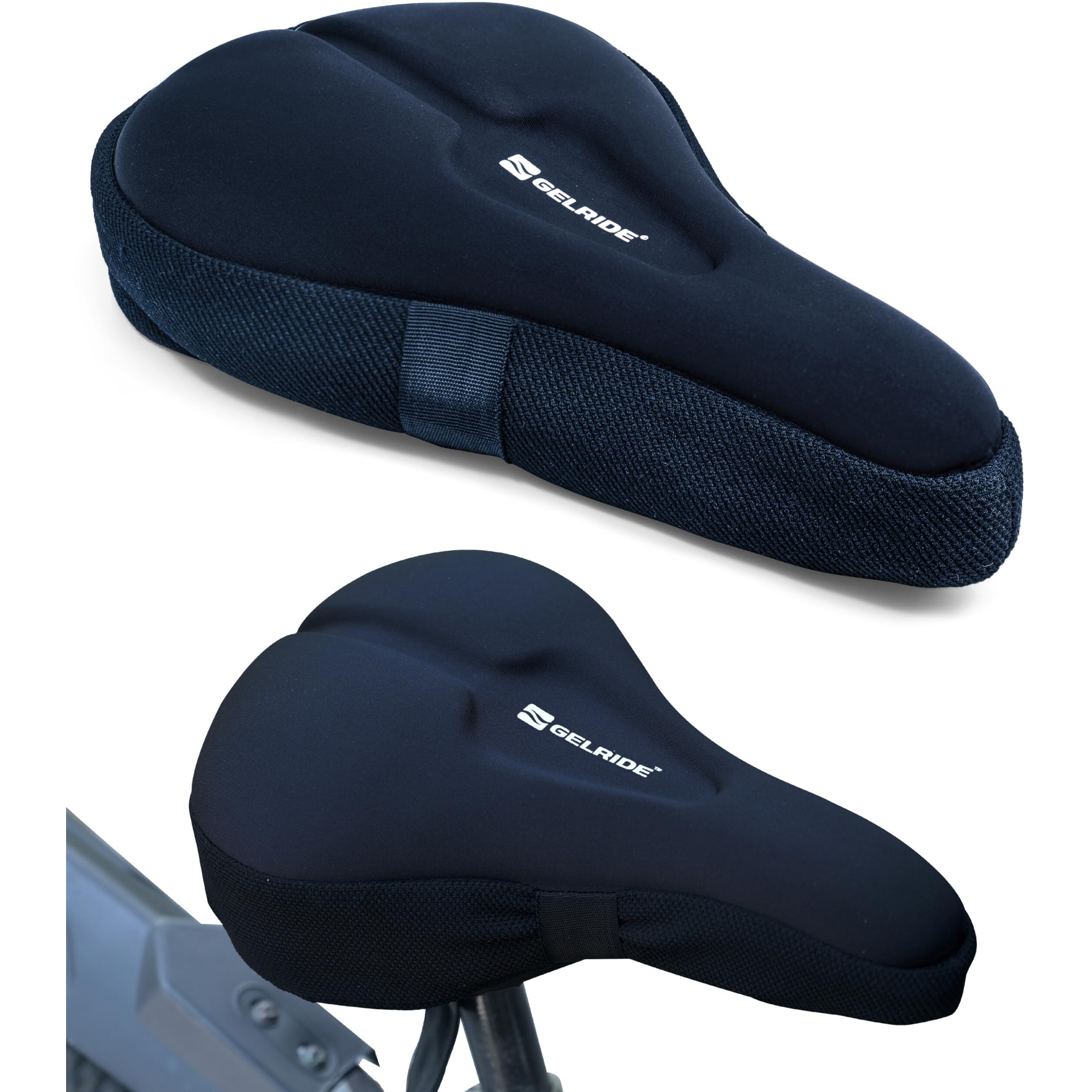GELRIDE Advanced Gel Bicycle Saddle Seat Cushion Cover for Indoor Outdoor Cycling, Exercise Cycle - Soft and Washable, 100% Gel Material, Made in India