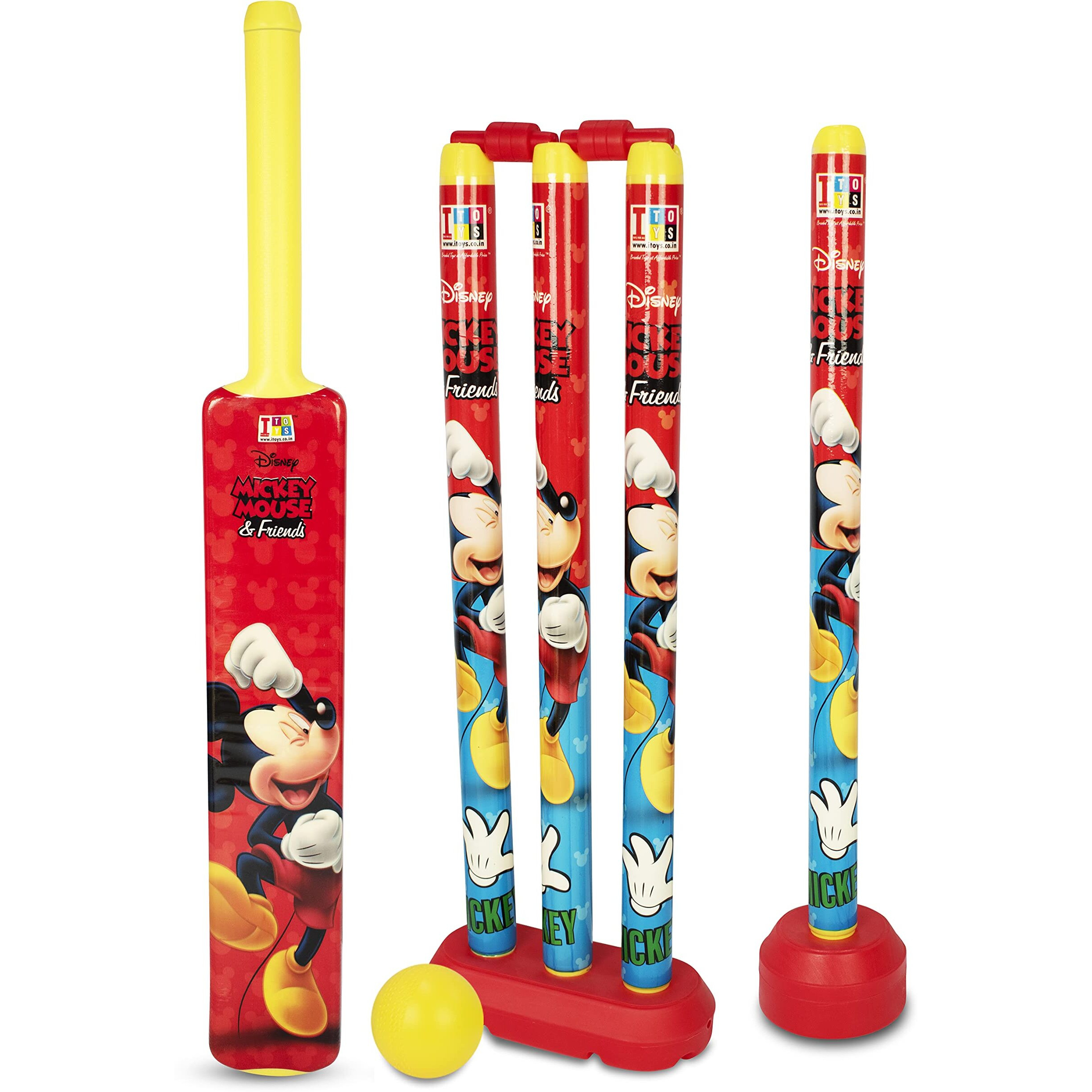 Disney Mickey 20-20 Cricket Set for Kids Bat & Ball Set Playing Outdoor and Indoor Sports Game Toy (20-20 Cricket kit)