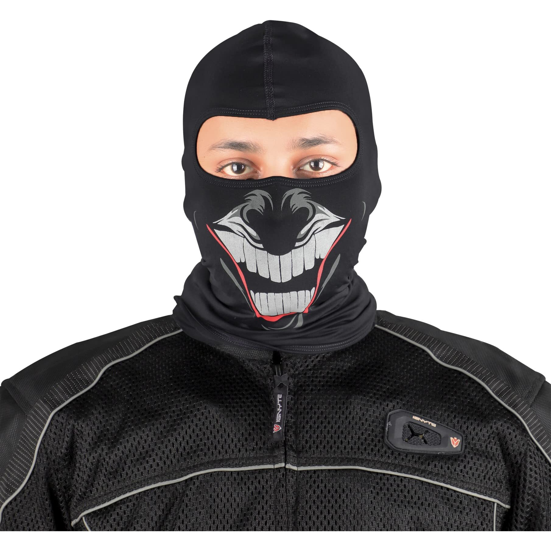 Steelbird Soft Lycra Balaclava Most Suitable for Motorcycling, Running, Sports, Head and Face Cover (Clown Black)