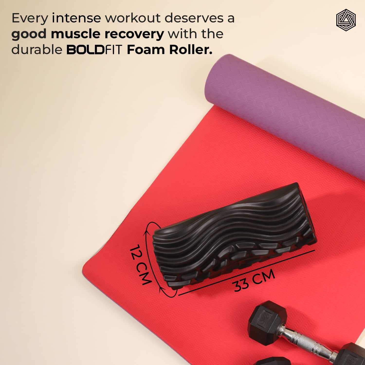 Boldfit Foam Roller for Exercise Gym & Back Pain Deep Tissue Massage Foam Rollers for Muscles and Knee Exercise High Density Stick For Physical Therapy for Muscle Recovery And Flexibility