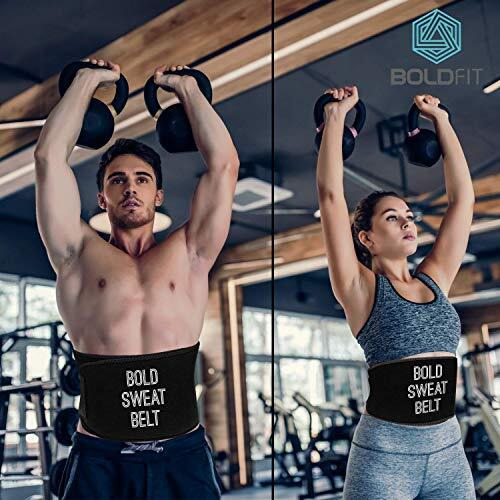 Boldfit Sportswear Sweat Belt for Women & Men Neoprene Lower Back Waist Support Slim Belt Waist Workout Trainer Belt for Women and Men- Fits Up to 43 Inch, Black, M