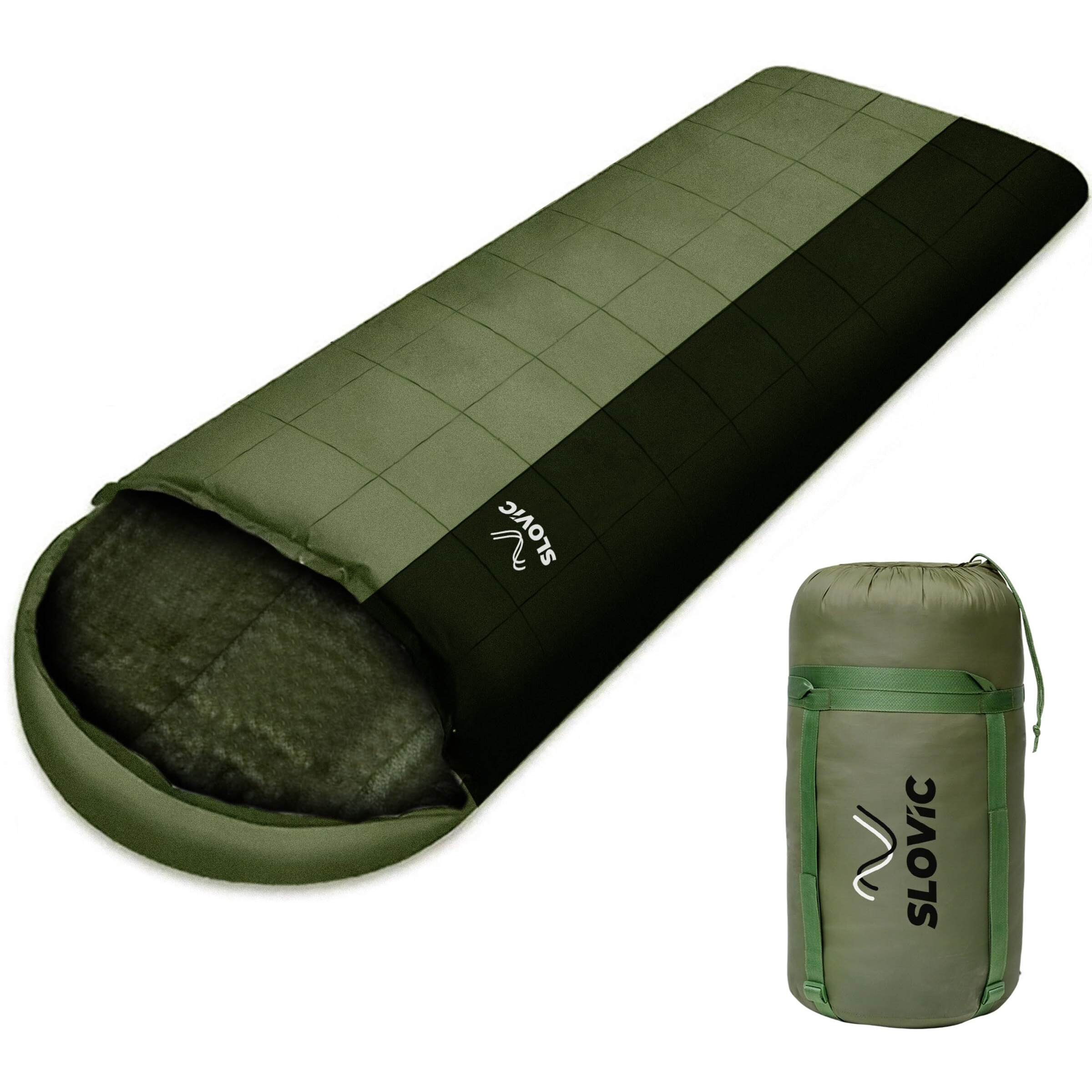 Sleeping Bag for Camping by SLOVIC with Extra Fur Lining for Winters| Up to - 10C | Sleeping Bags for Adults | Army Sleeping Bag | Camping Accessories