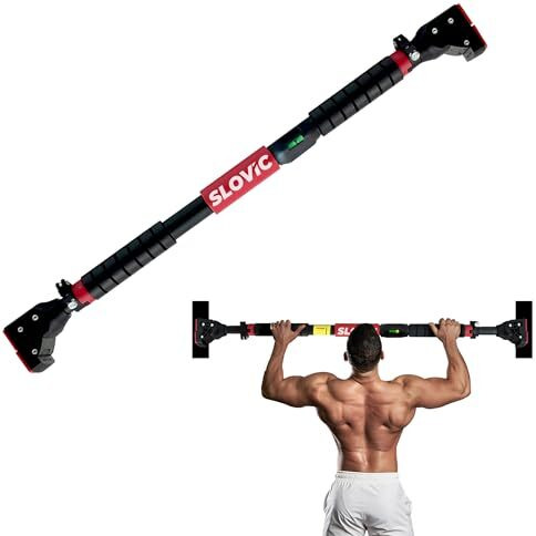 SLOVIC Pull-Up Bar Doorway for Home Workout No Screws Chin Up Bar with Locking Mechanism Max Load 200Kg Adjustable (72 to 110 CM)