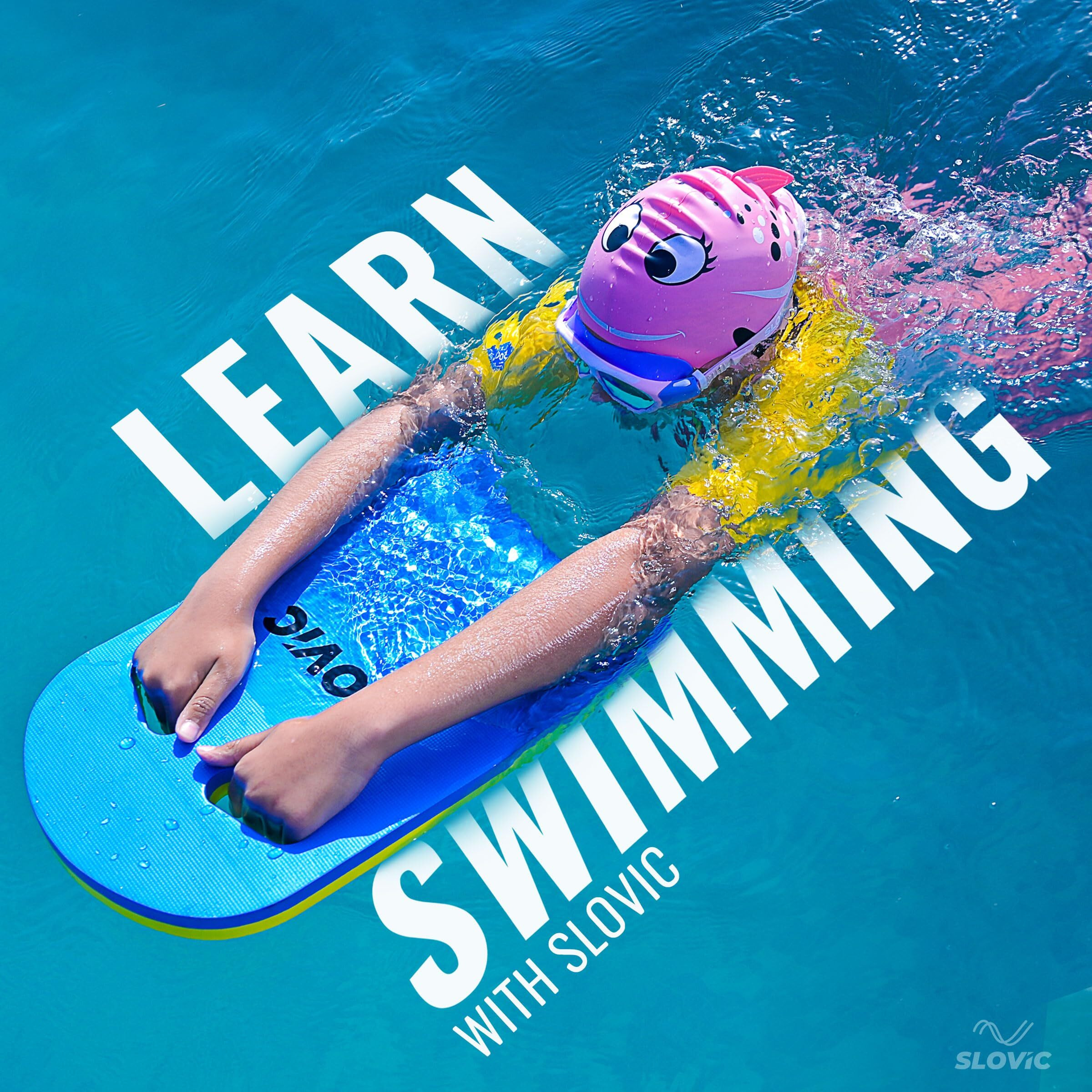 SLOVIC Kick Board for Swimming Sports Swimming Floats for Adults-Kids Kickboard Swimming for Beginners Training Swimming Floaters for Adults, Swimming Float Pad with All Holding Angles Kickboard