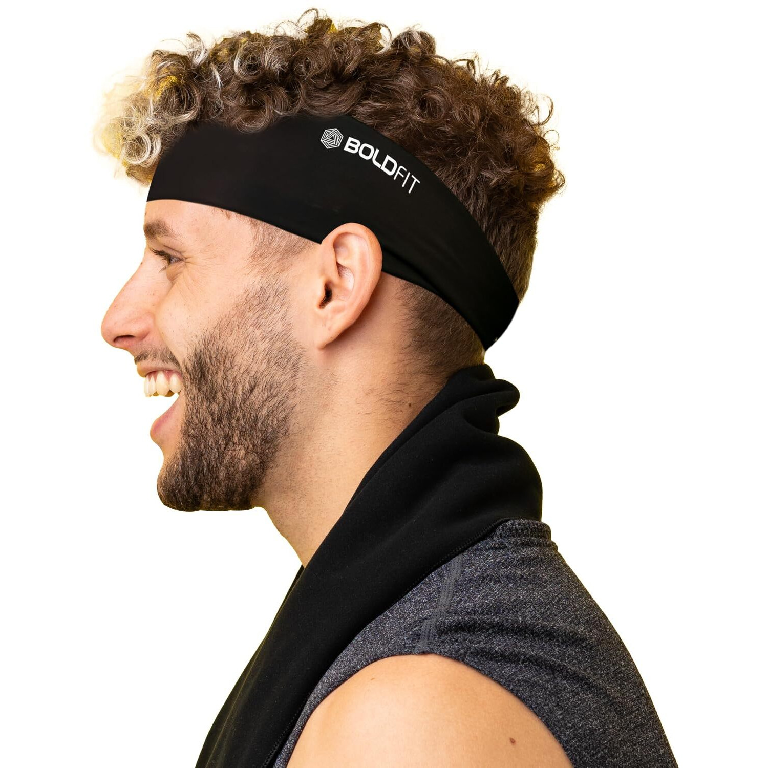 Boldfit Lycra Wide Head Band Hair Band for Women for Men Headband for Gym Gym Accessories for Men&Women Fitness Band Hair Accessories Hair Band Stylish Fitness Band Head Wear for Gym Gym Band-Black