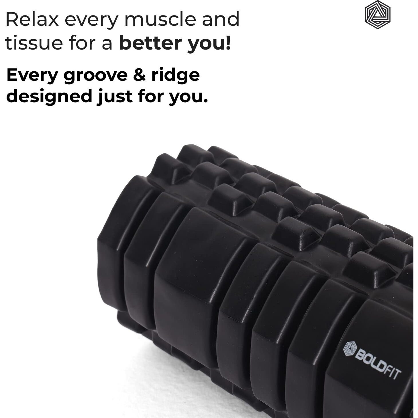 Boldfit Foam Roller for Back Pain, Deep Tissue Massage and Body Pain High Density Foam Roller for Exercise in Gym, Home Back Roller for Muscle Recovery Massage Roller for Stretching - 33cm White