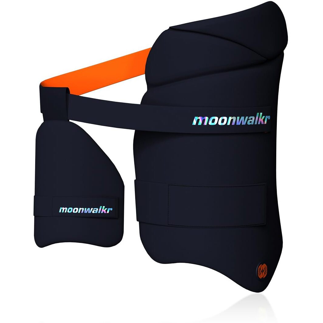 moonwalkr Thigh Guard 2.0 Protective Gear for Batters Height (45- 48) Cricket Thigh Pad Cricket Accessories & Equipment Safeguarding Both Your Outer and Inner Thighs Blue (X-Small, Right Hand)