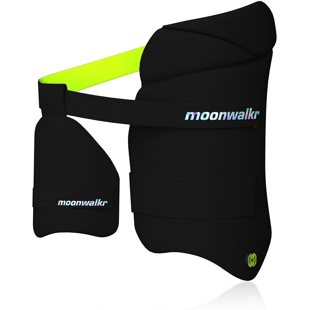 moonwalkr Thigh Guard 2.0 Protective Gear for Batters Height (45- 48) Cricket Thigh Pad Cricket Accessories & Equipment Safeguarding Both Your Outer and Inner Thighs Black (XS, Right Hand)