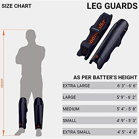 moonwalkr Leg Guard 2.0 Protective Gear for Batters Height (59 - 62) Cricket Pads Batting Pads Leg Pads for Cricket & Cricket Accessories Blue Large