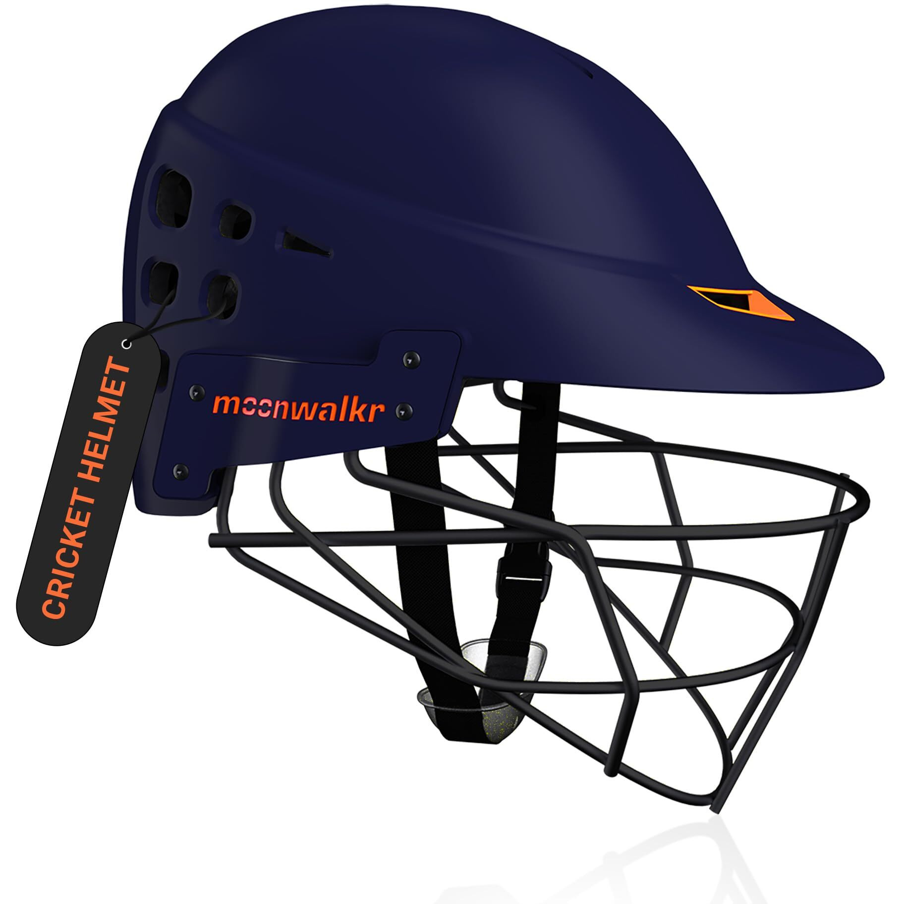 moonwalkr Mind 2.0 Cricket Helmet Head Guard for (55-58) CM Head Size Protective Gear Kids Helmet with 30 air Vents & Endure Impacts up to 160 kmph Batting Helmet & Helmet for Cricket (Small, Blue)