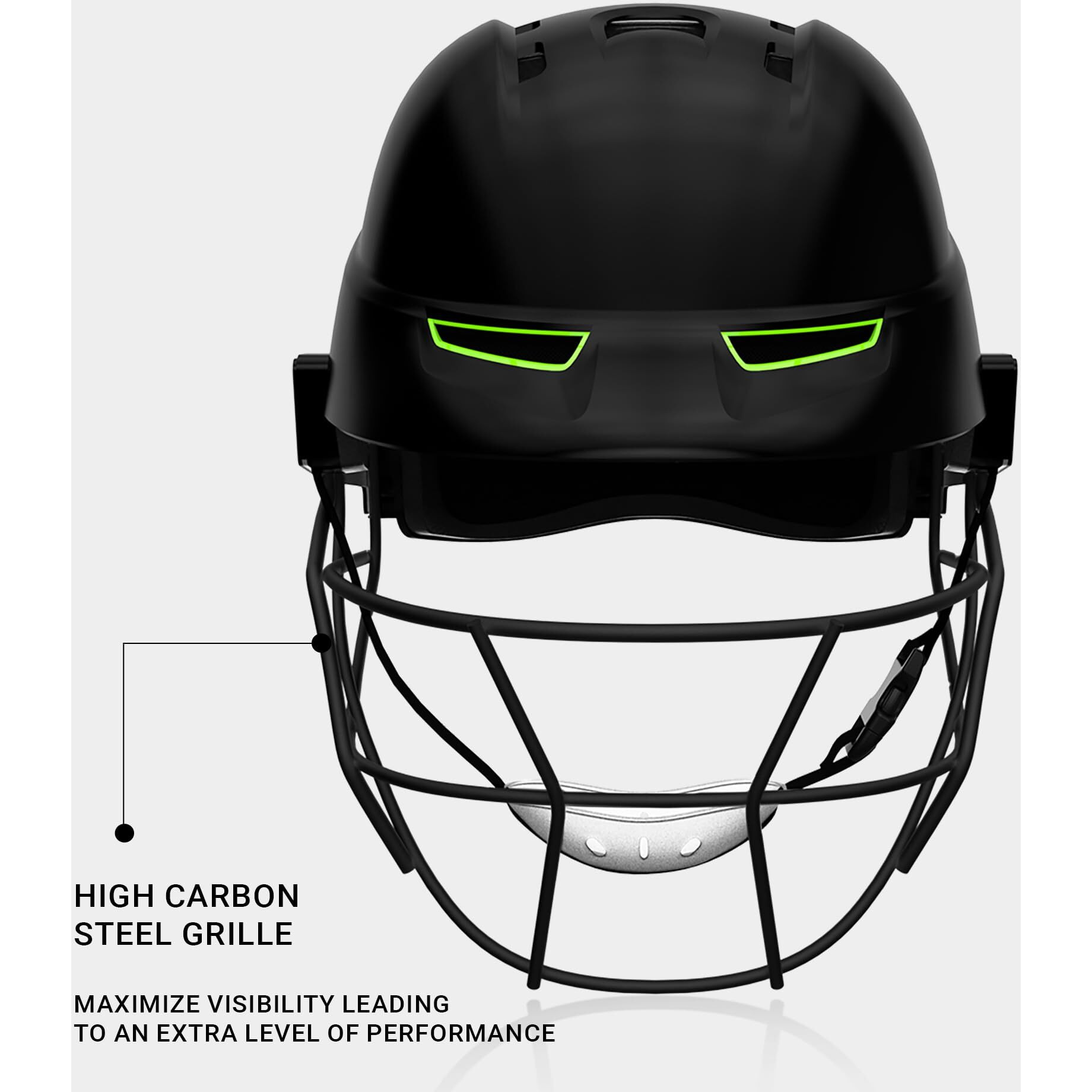 moonwalkr Mind 2.0 Cricket Helmet Head Guard for (52-54)CM Head Size Protective Gear Kids Helmet with 30 air vents & Endure Impacts up to 160 kmph Batting Helmet & Helmet for Cricket (X-Small, Black)