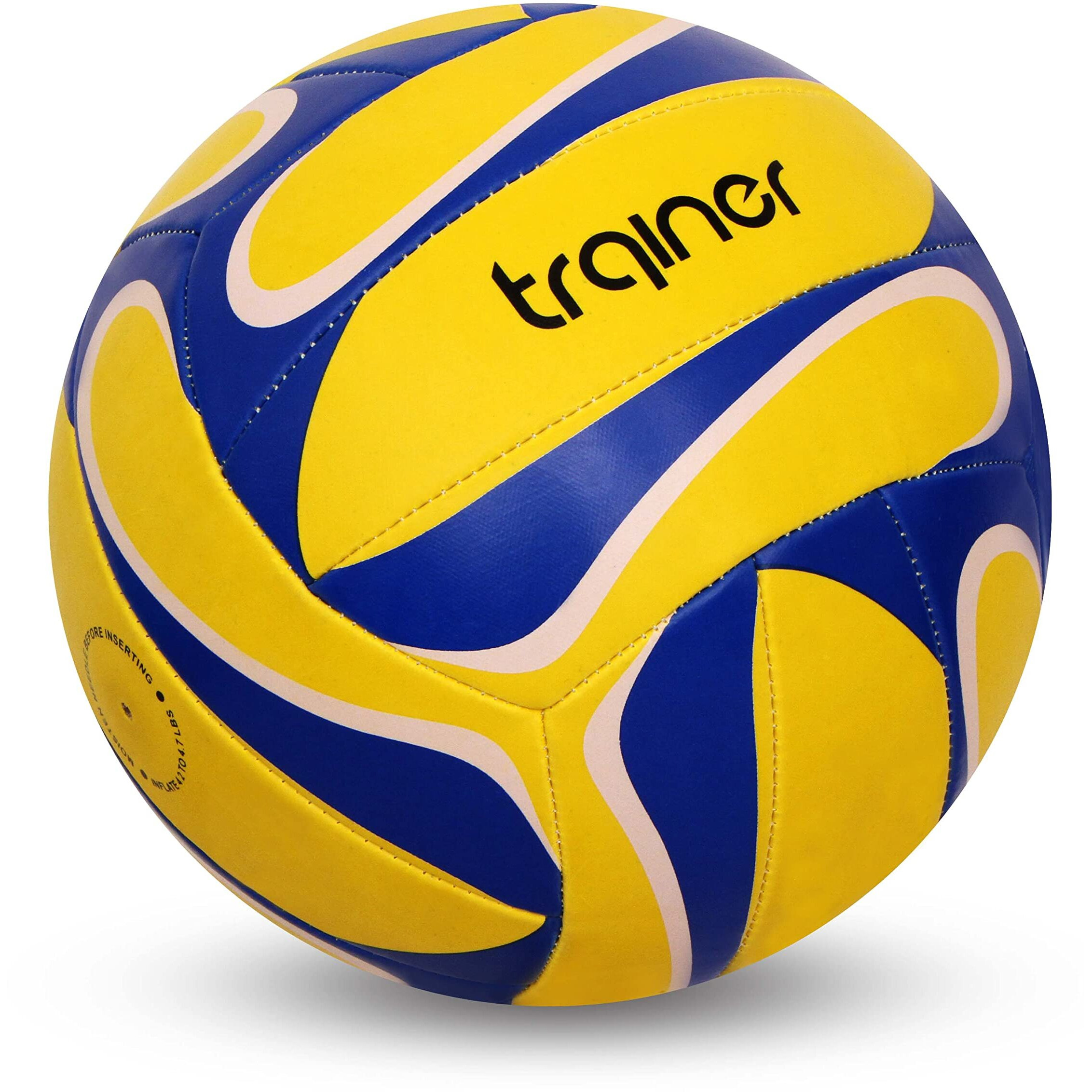Nivia Trainer Volleyball/Rubberized Stitched/18 Panel/for Indoor & Outdoor Surfaces/for Men/Women/Volleyball Size - 4 (Yellow/Blue)