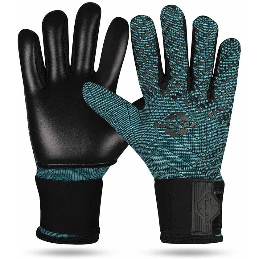 Nivia Force Goalkeeper Gloves (Blue/Black, M, Rubber, Football)