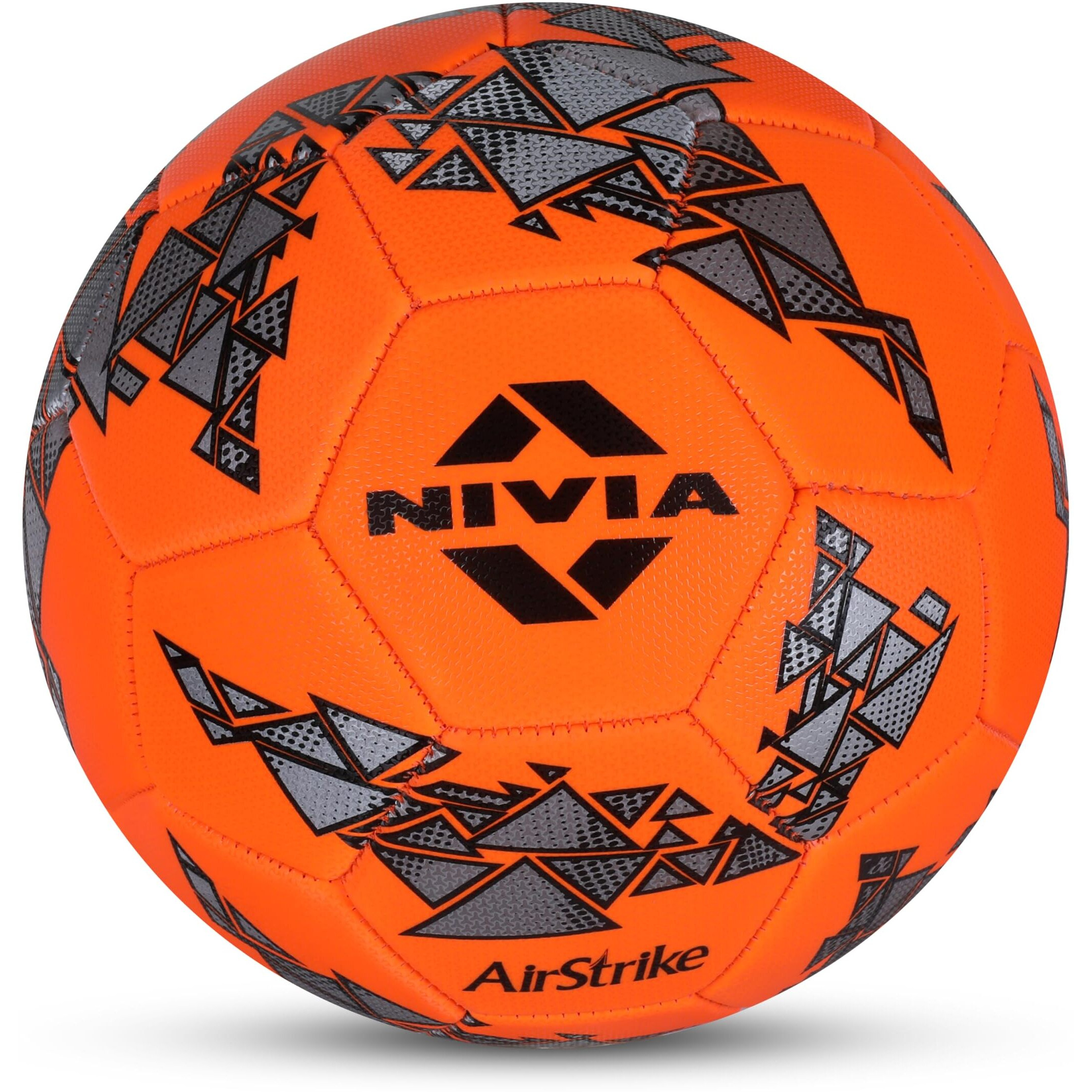 Nivia Air Strike Football, 32 Panel, Foamed PVC Stitched, Grassy Ground Hobby Playing Football, Football for Men and Women, Size -5 (Orange)