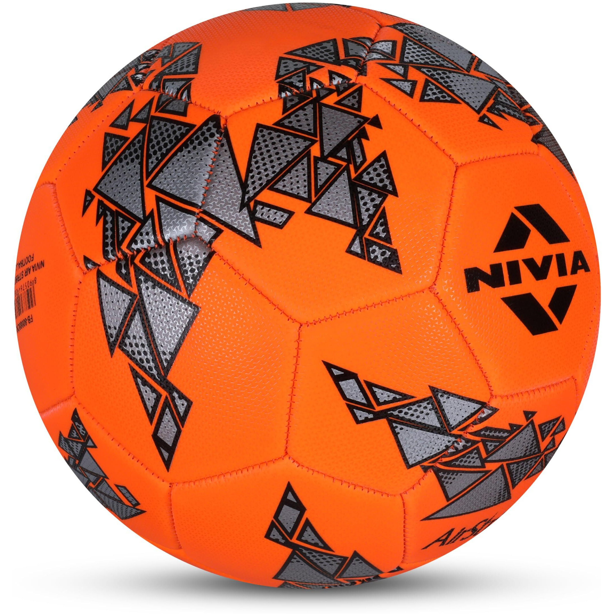Nivia Air Strike Football, 32 Panel, Foamed PVC Stitched, Grassy Ground Hobby Playing Football, Football for Men and Women, Size -5 (Orange)
