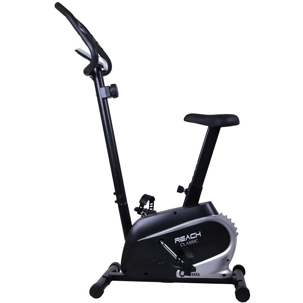 Reach B-201 Smart Exercise Cycle with 4kg Flywheel | Indoor Upright Stationary Bike | 8 Levels of Adjustable Magnetic Resistance with Cushioned Seat | LCD Screen | Max User Weight 110kg