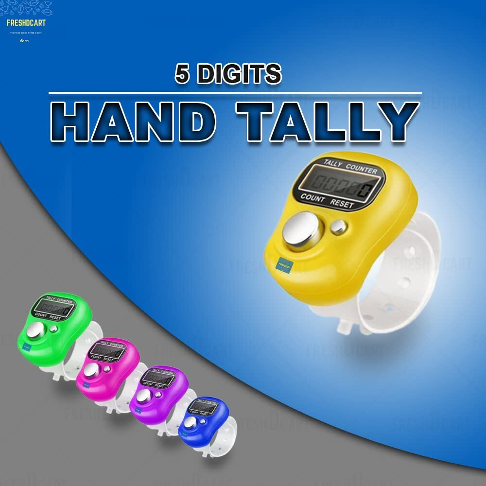 FreshDcart 5-Digit Tally Clicker Counter Finger Clicker Ring Electronic Light Digital Counting Machine for Cricket Umpire and Various Counting Purpose(1Qty, Multicolor,Plastic)