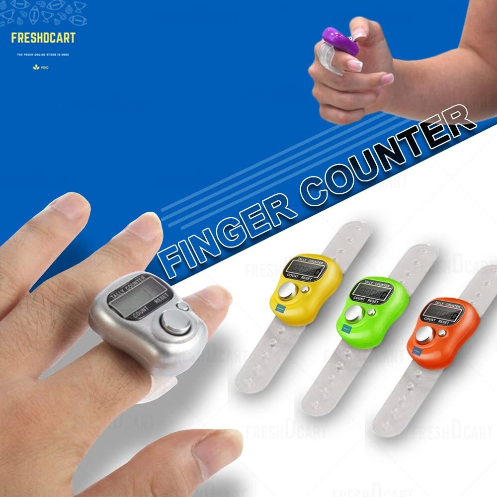 FreshDcart 5-Digit Tally Clicker Counter Finger Clicker Ring Electronic Light Digital Counting Machine for Cricket Umpire and Various Counting Purpose(1Qty, Multicolor,Plastic)