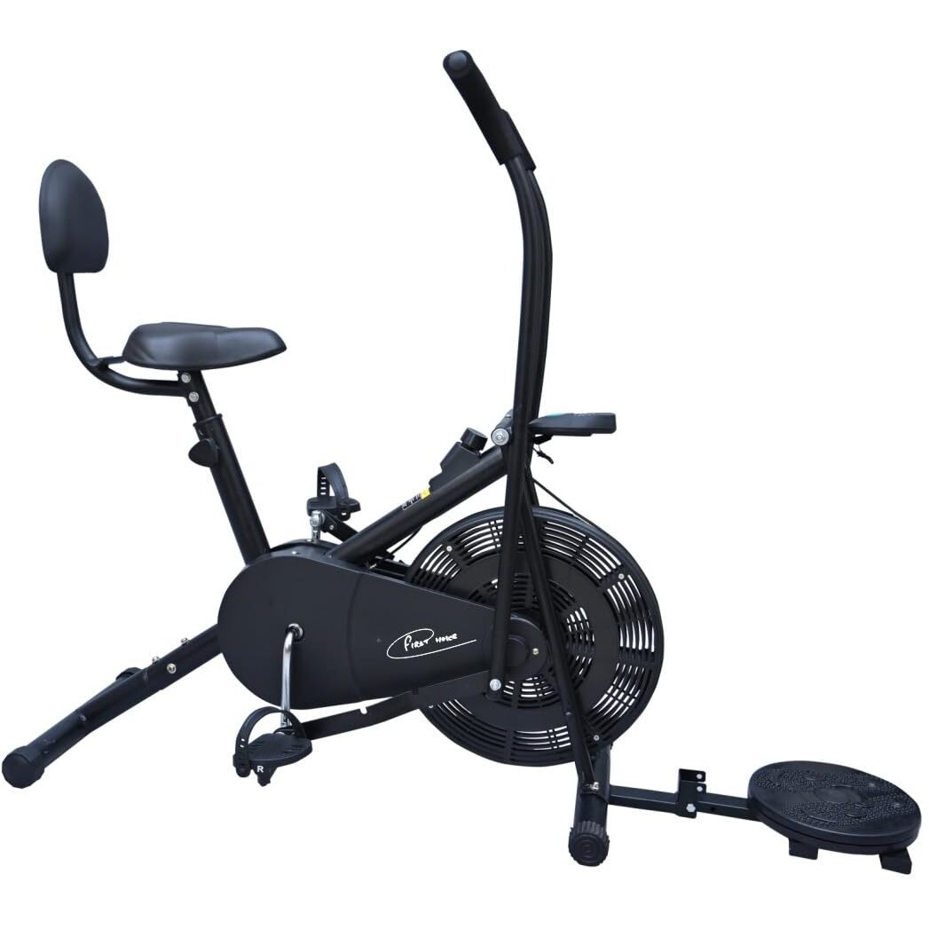 FIRST CHOICE FC-110 BST Air Bike Exercise Cycle with Moving or Stationary Handle | with Back Support Seat & Twister | Adjustable Resistance | Fitness Cycle for Home Gym