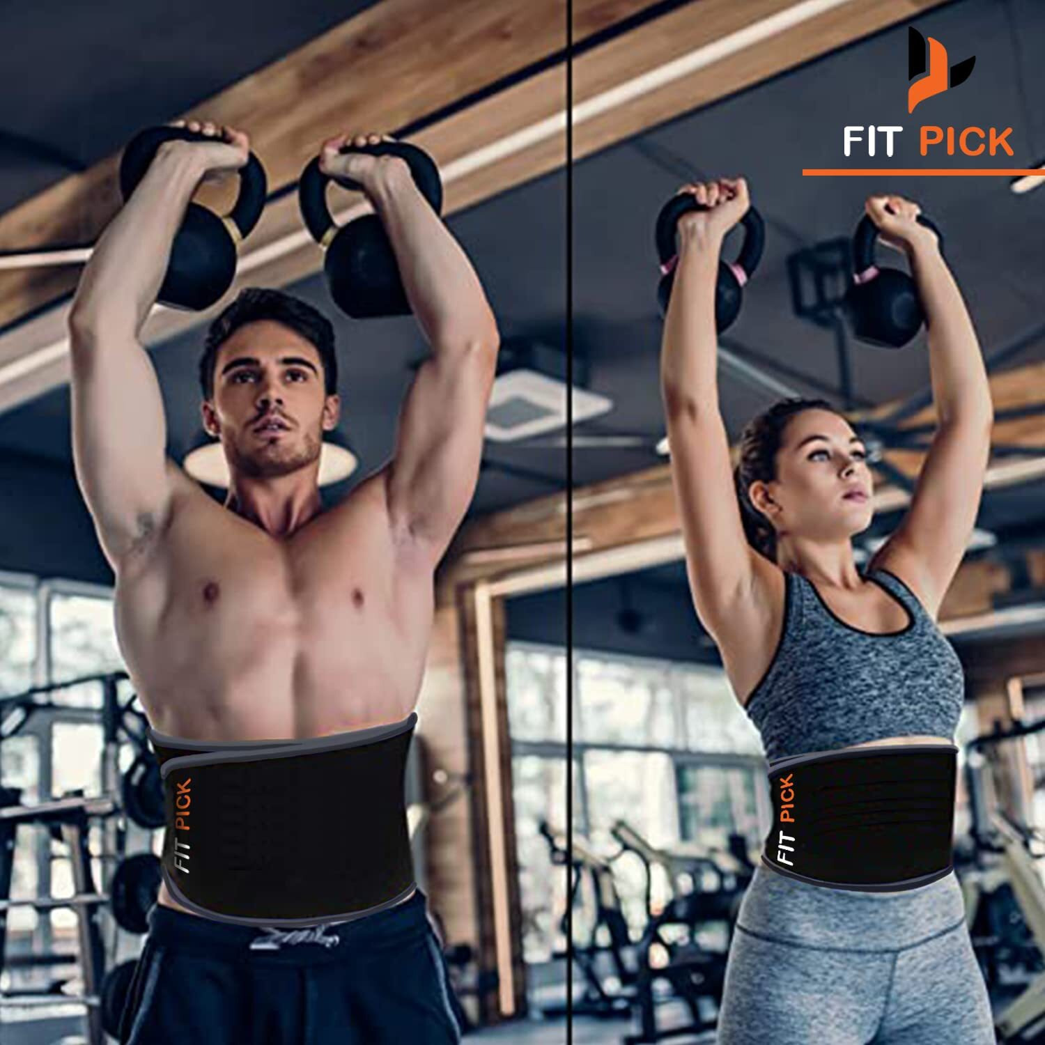 FIT PICK Sweat Belt, Stomach Belt for Men and Women Non-Tearable, Sauna Waist Trainer ,