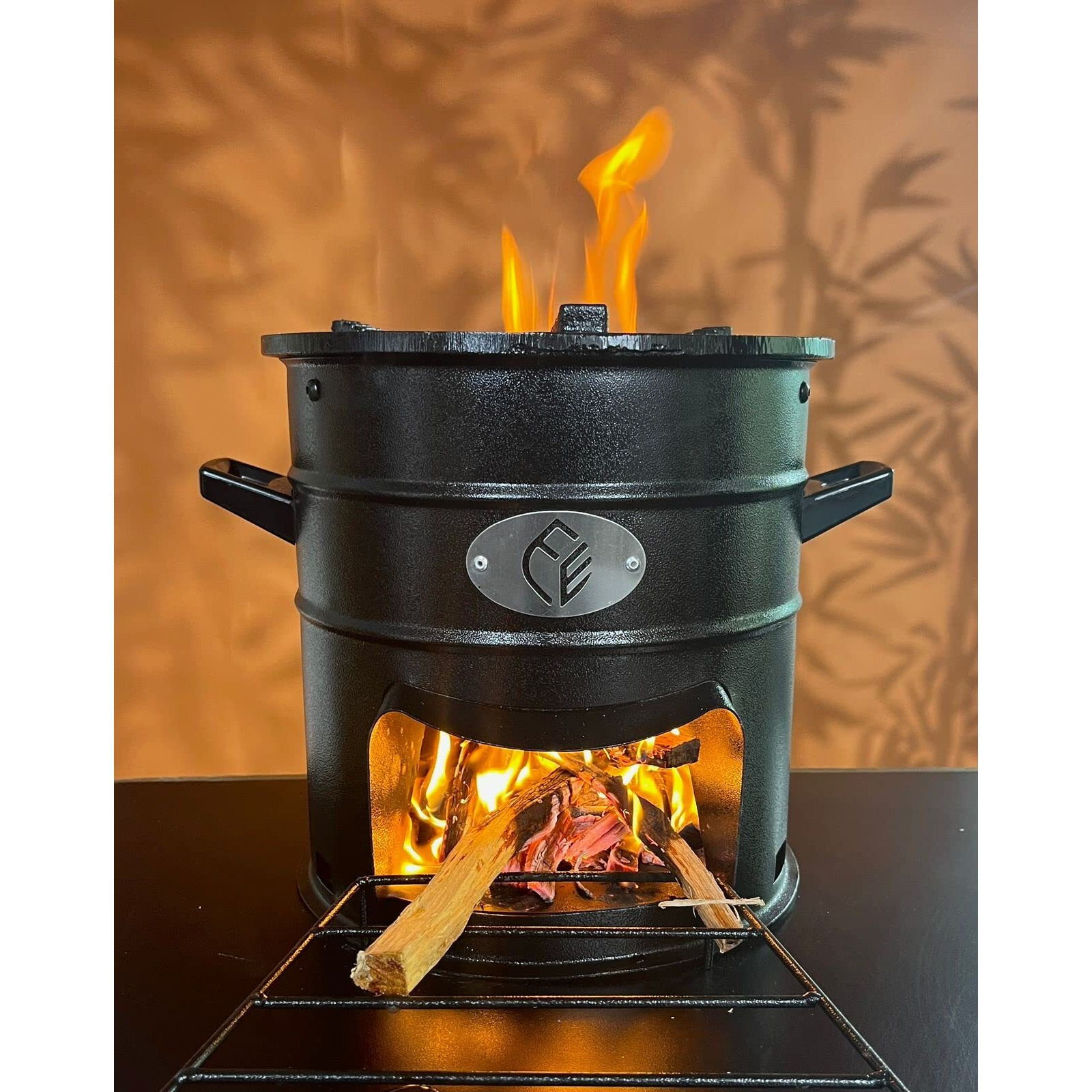 Earthfit ARJUN Less Smoke wood stove for Home & Outdoor camping Cooking - Biomass Stove Smokeless - Desi iron chulha for wood cooking Cookstove