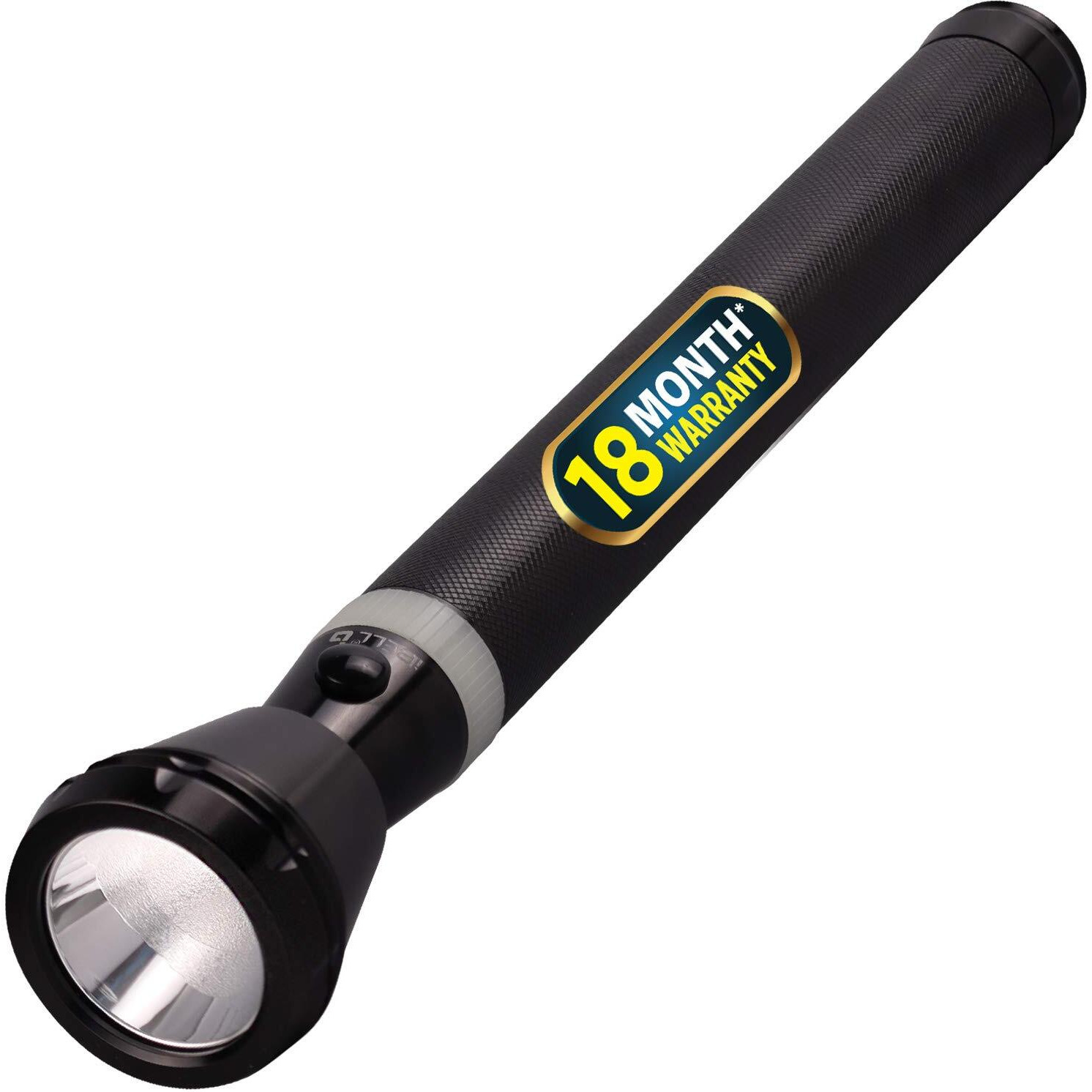 IBELL FL8389 Rechargeable Flashlight Torch, Ultra Long Beam Range, Aircraft Aluminium Body, Super Bright LED Light, Black