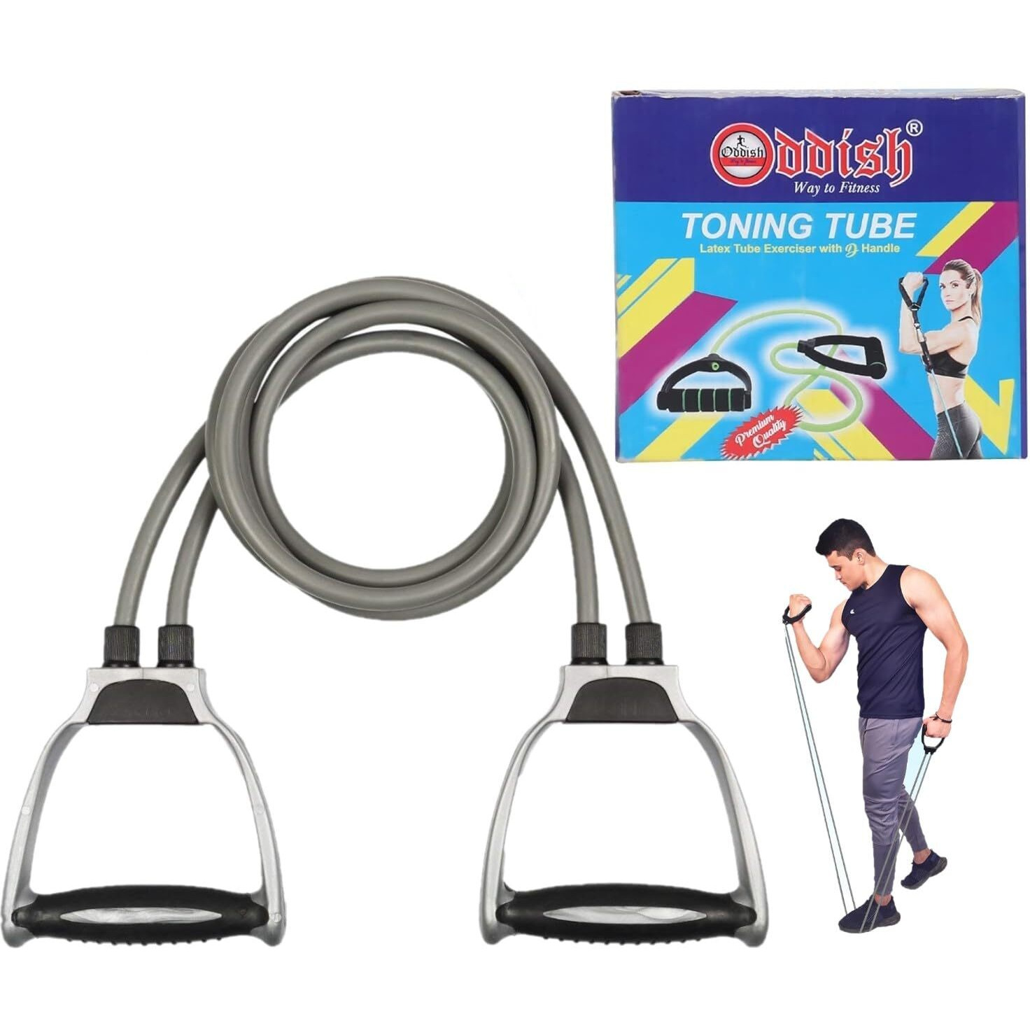 ODDISH way to fitness Tummy Trimmer with Resistance Tube and and ab exerciser and push up stand combo Pack for man and women (EXERCISE-KIT)
