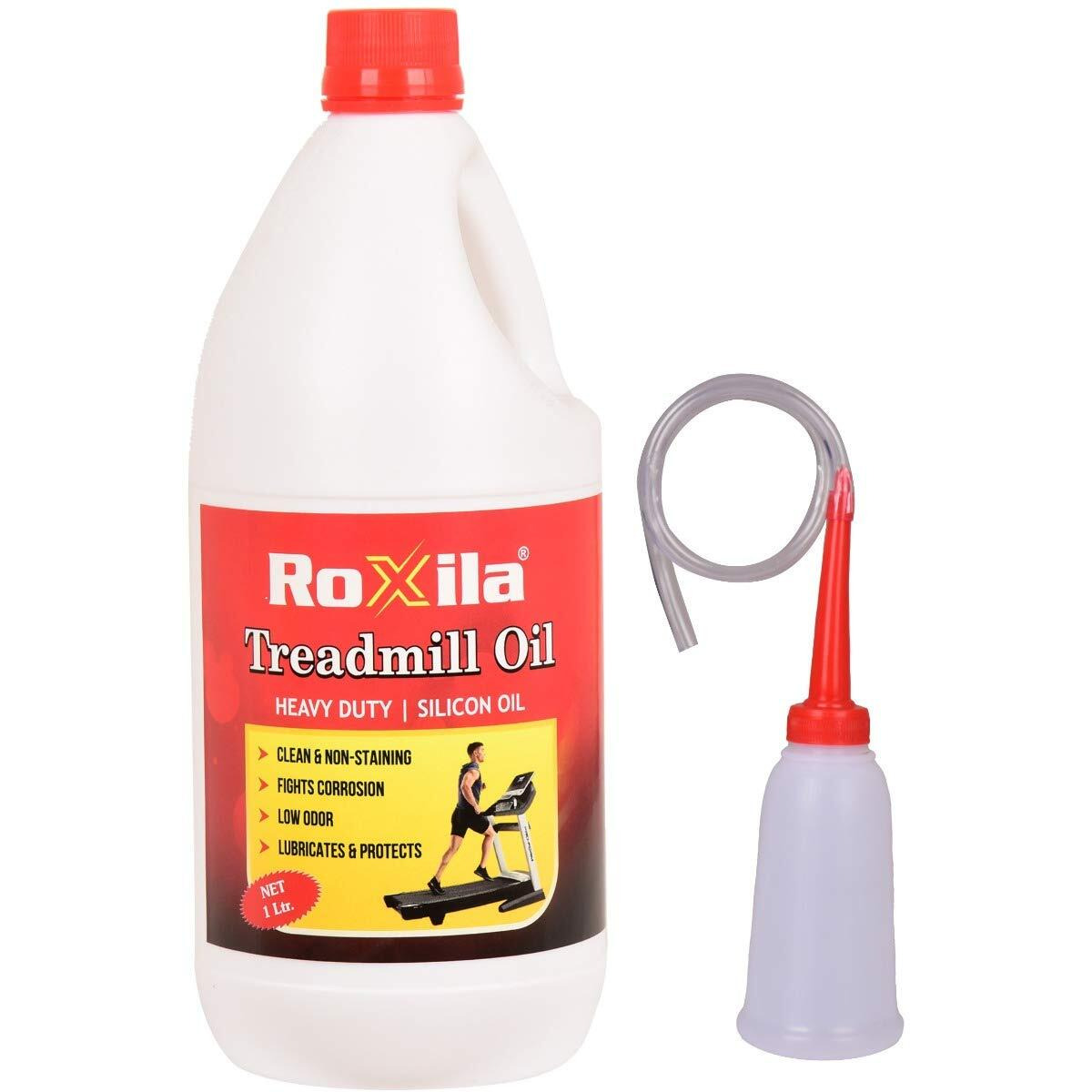Roxila Pure Silicone Treadmill Lubricant Oil for Belt/High Viscosity with Oil Dispenser (1 L)