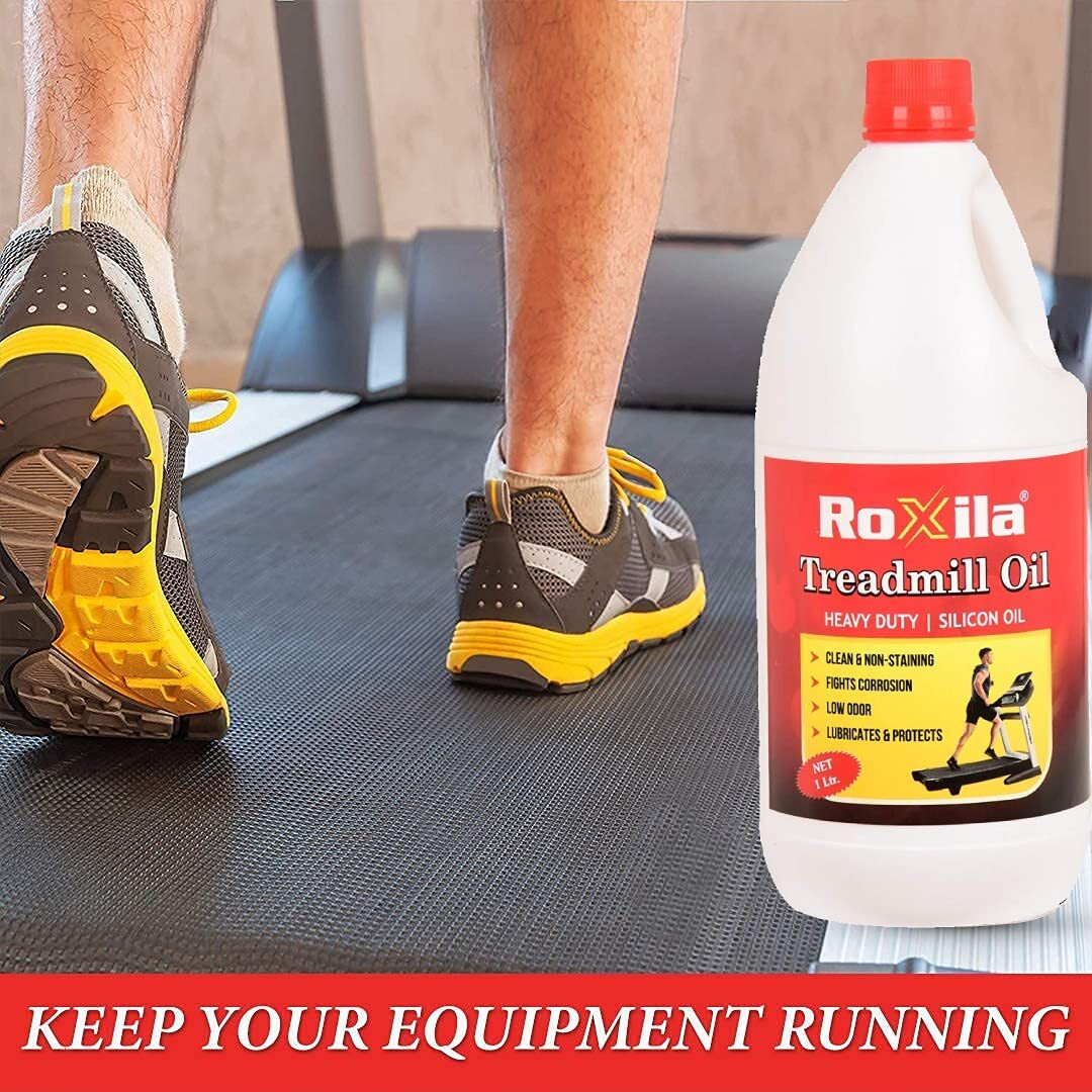 Roxila Pure Silicone Treadmill Lubricant Oil for Belt/High Viscosity with Oil Dispenser (1 L)