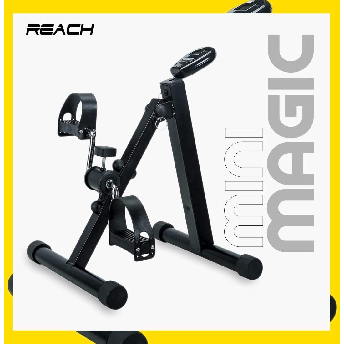 Reach Mini Cycle Pedal Exerciser with Adjustable Resistance and Digital Display - Suitable for Light Exercise of Legs & Arms, and Physiotherapy at Home