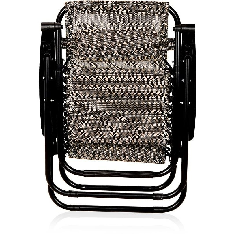 ginoya brothers Stainless Steel - Recliner Sleeping Chair With Adjustable&Foldable Legs For Beach, Home Lounging, Camping Outdoor Activity (Brown Texture)