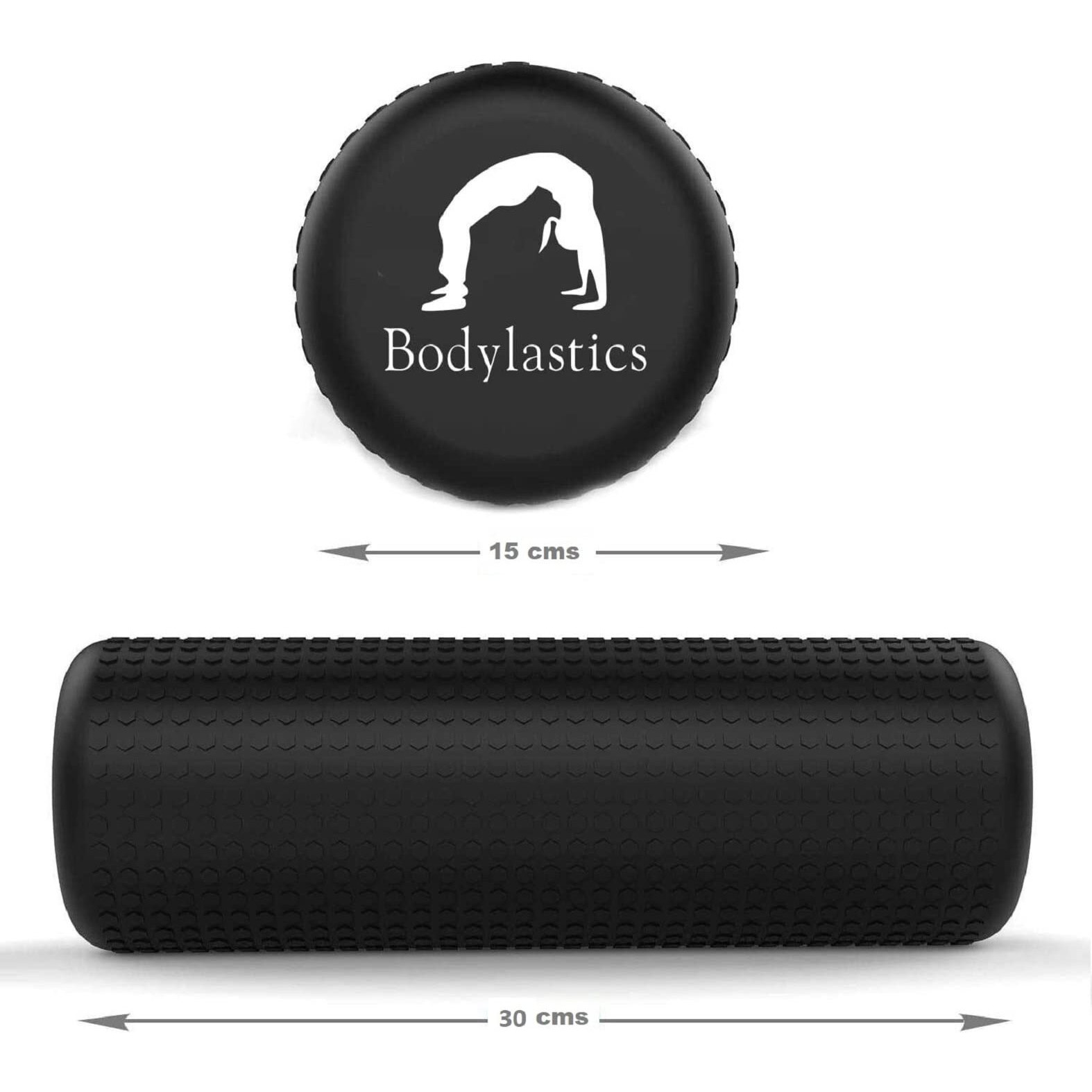 Bodylastics 30cms Foam Roller for Deep Tissue Massage, Relief from Sore Muscles Pain, Pre & Post Exercise Fitness Workout Sessions