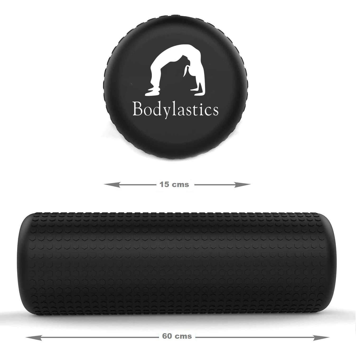 Bodylastics 60cms EVA Dotted Foam Roller for Deep Tissue Massage, Relief from Sore Muscles Pain, Pre & Post Exercise Fitness Workout Sessions