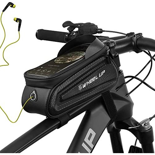 PROBEROS Cycle Frame Bag, Bicycle Storage Bag with 6.5   Waterproof TPU Touch Screen & Double Zipper Design, Cycle Mobile Holder Bag for All Phones Upto 6.5 Inches Cycle Accessories(Black-12)