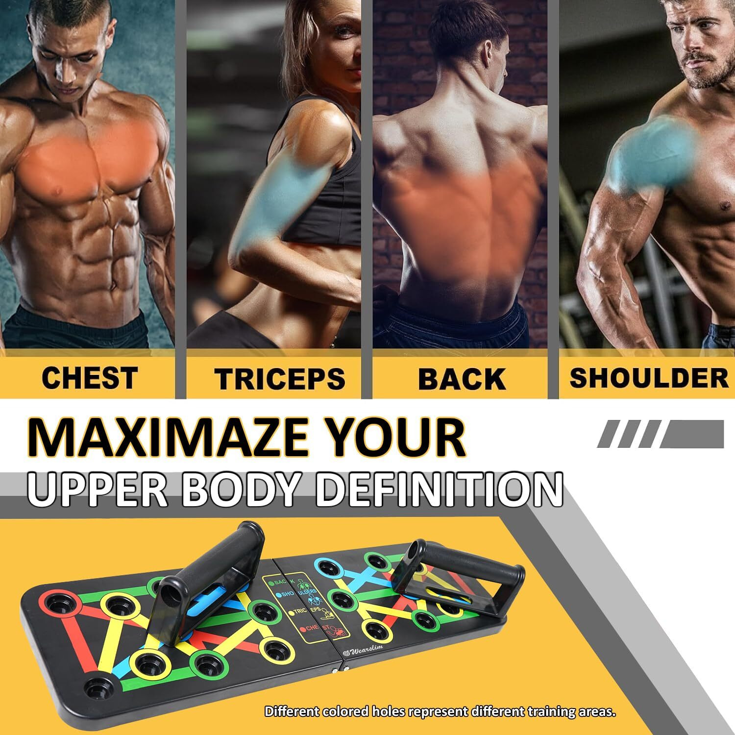 Wearslim Professional Push Up Board For Men, Multi-Functional 10 in 1 Pushup Board Fitness Equipment Push Up Bar For Home Pushup stand Gym Equipment For Men and Women