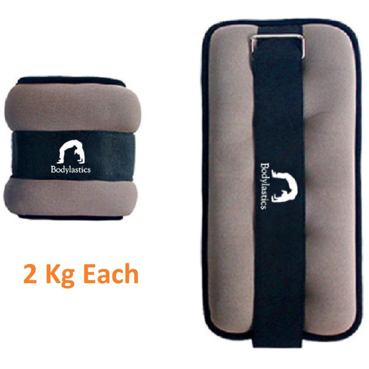 Bodylastics Ankle Weights 2kg Pair (2kg x 2  4kg) Skin Friendly Soft Neoprene Wrist Adjustable Straps Unisex for Walking, Running, Strength Training Fitness Workouts Exercises