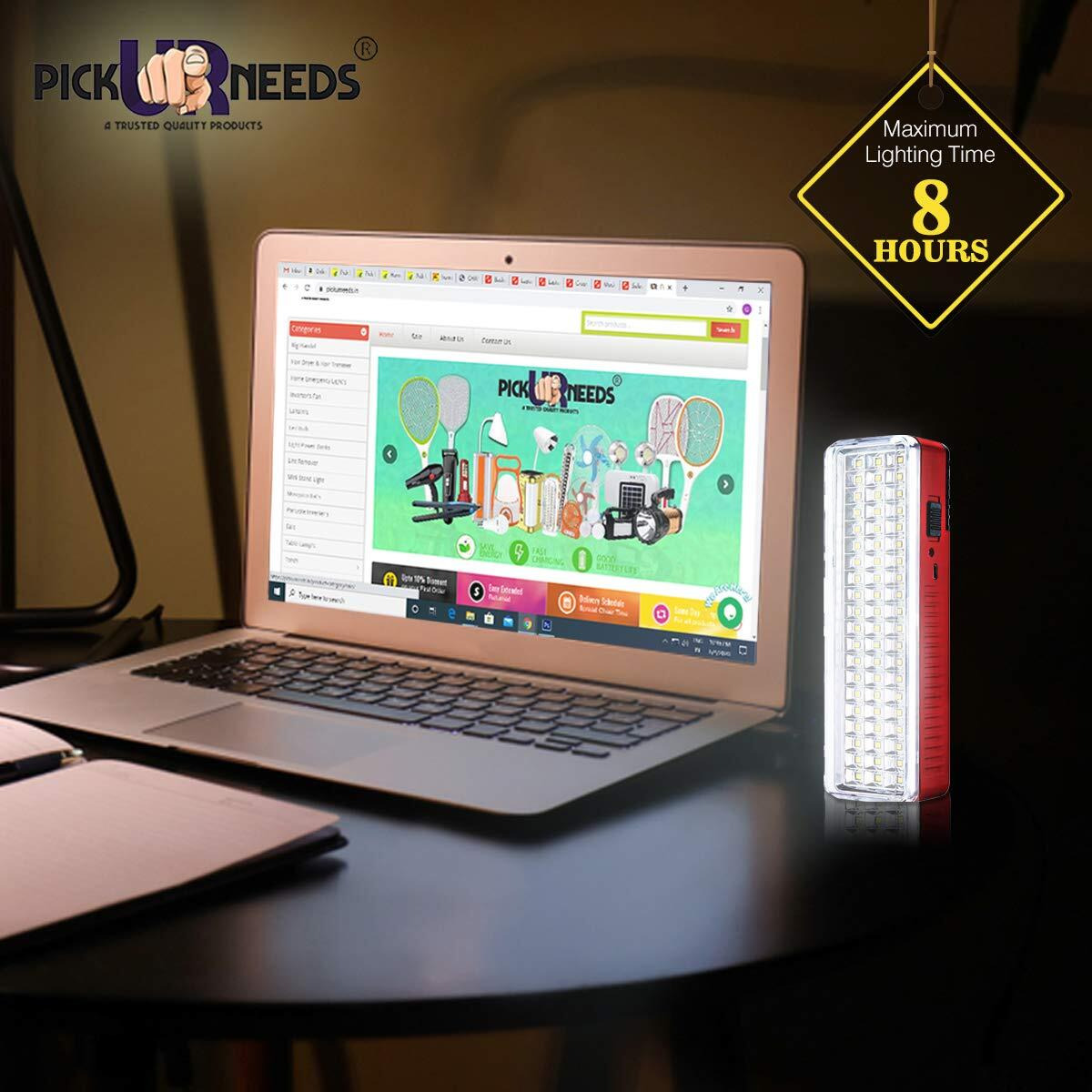Pick Ur Needs Rechargeable Home Emergency Floor Lantern Light 60 Led High Bright Charging, Red