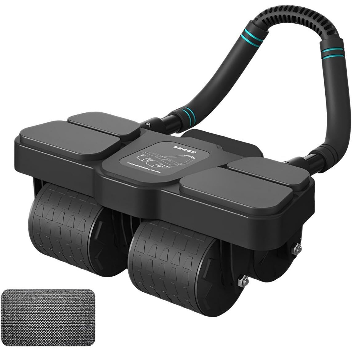 TLISMI 2024 Upgraded Automatic Rebound Four Wheel Elbow Support Roller with Digital Timer & Mobile Holder Intelligent Abdominal Curling Muscle Training Exercise Fitness Equipment for Home, Gym Workout