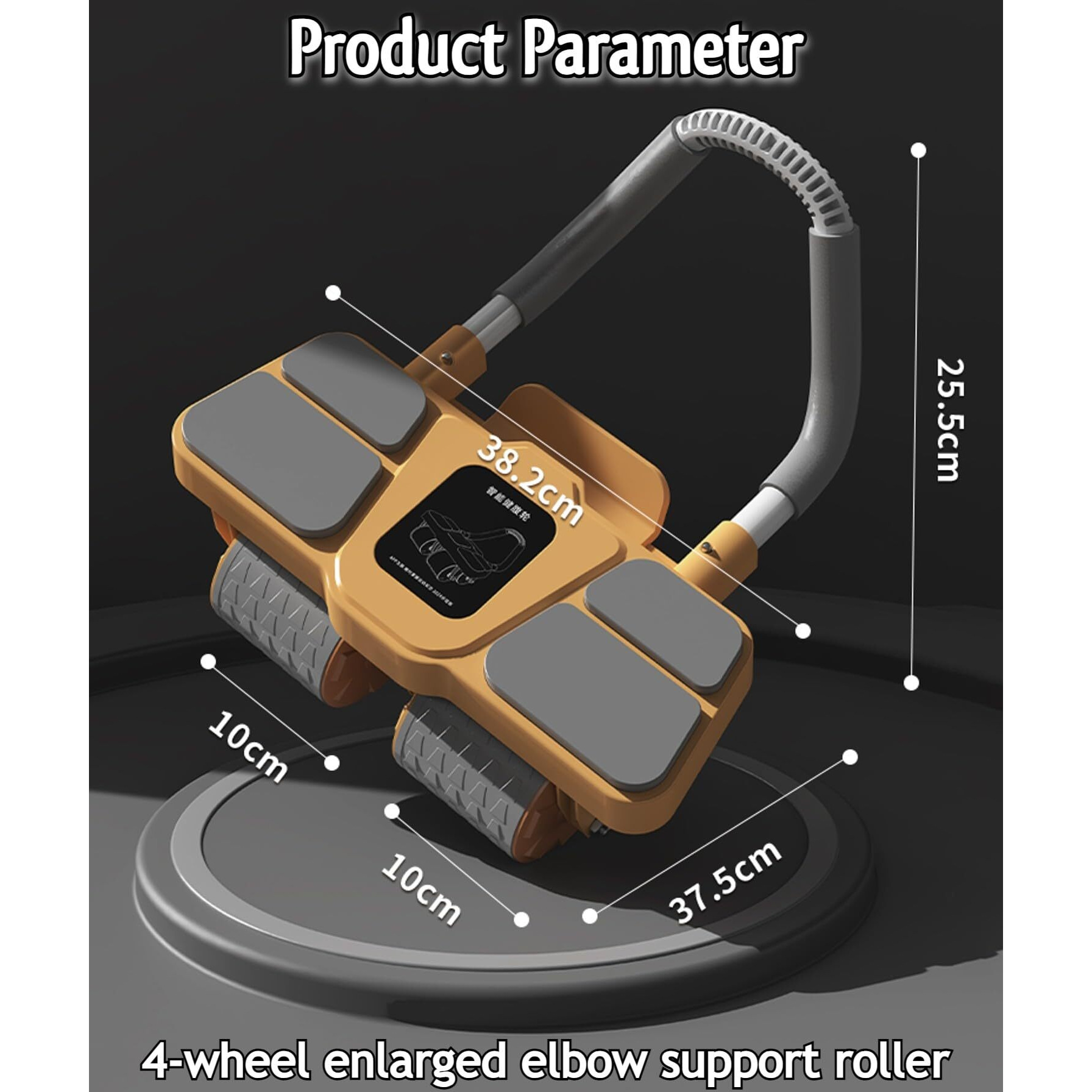 TLISMI 2024 Upgraded Automatic Rebound Four Wheel Elbow Support Roller with Digital Timer & Mobile Holder Intelligent Abdominal Curling Muscle Training Exercise Fitness Equipment for Home, Gym Workout