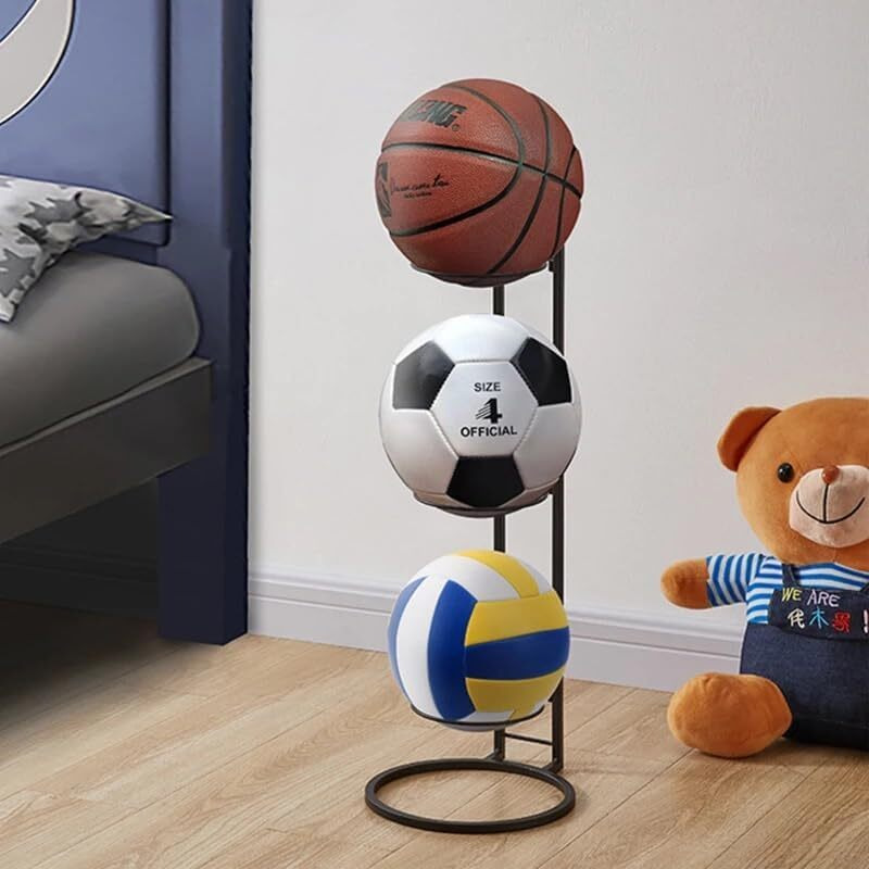 ARHAT ORGANIZERS Sports Ball Stand | Portable and Multiple Stand for Football, Basketball and Volleyball| 3-Tier Cube Garage Sports Organizer Indoor