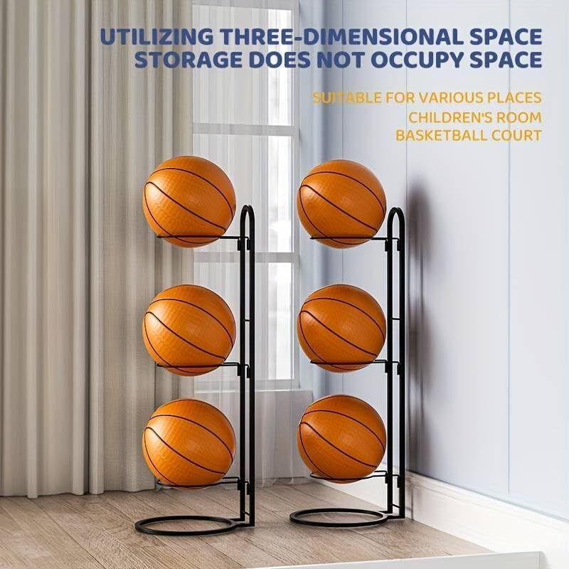 ARHAT ORGANIZERS Sports Ball Stand | Portable and Multiple Stand for Football, Basketball and Volleyball| 3-Tier Cube Garage Sports Organizer Indoor