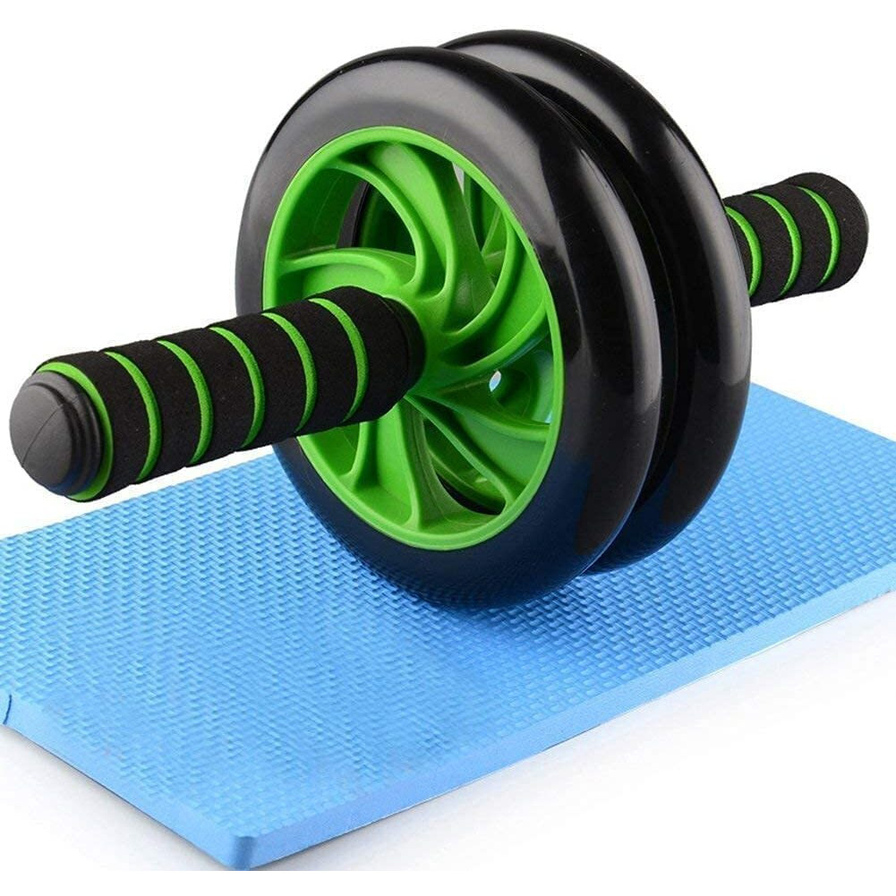 Gadget Deals Anti Skid Double Wheel- AB Roller -for Abdominal Stomach - ab excersice equipment - abs workout equipment -with Knee Mat ab excerciser Steel Handle- ab roller for men - ab roller wheel