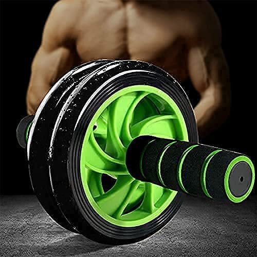 Gadget Deals Anti Skid Double Wheel- AB Roller -for Abdominal Stomach - ab excersice equipment - abs workout equipment -with Knee Mat ab excerciser Steel Handle- ab roller for men - ab roller wheel
