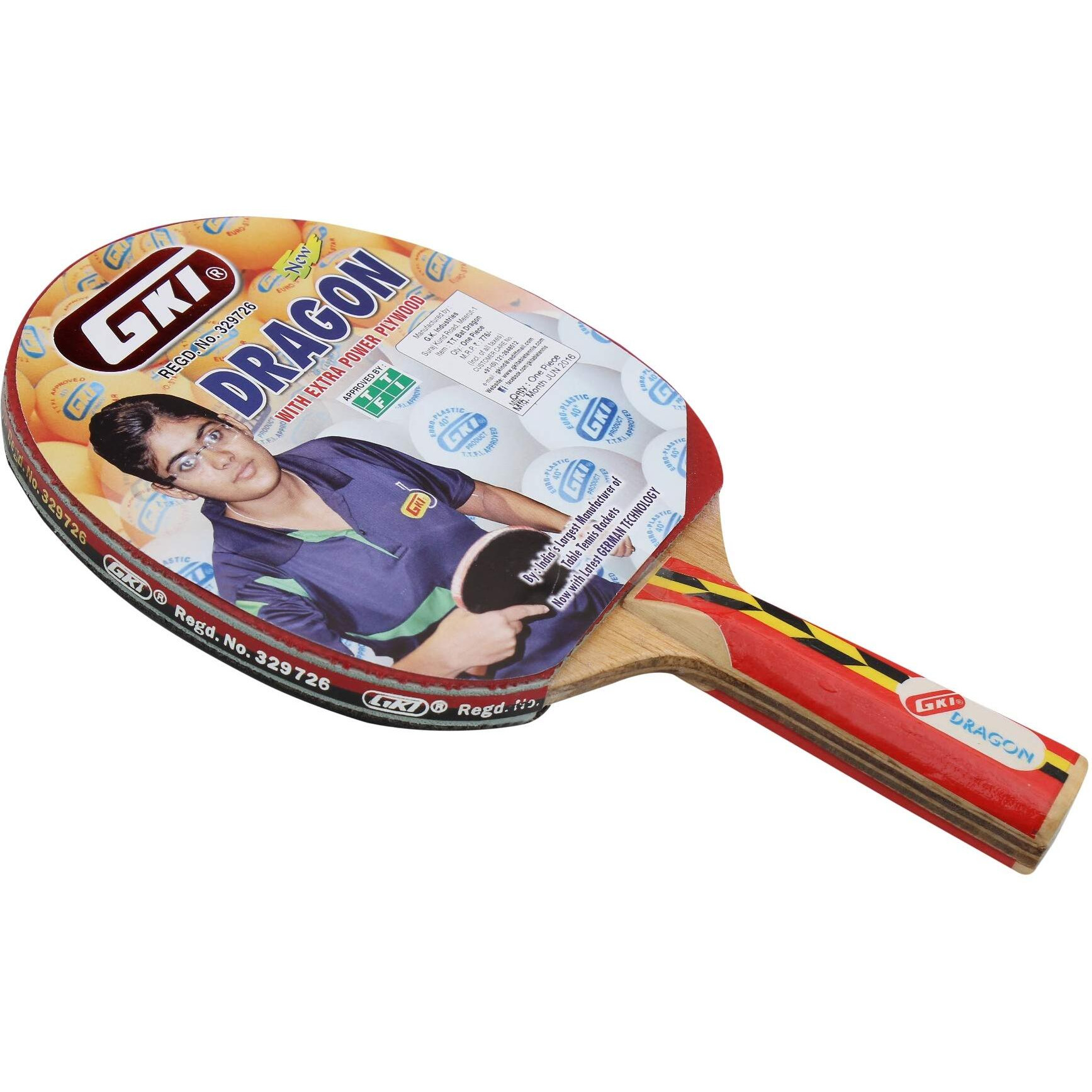 GKI Dragon Wooden Table Tennis Racquet