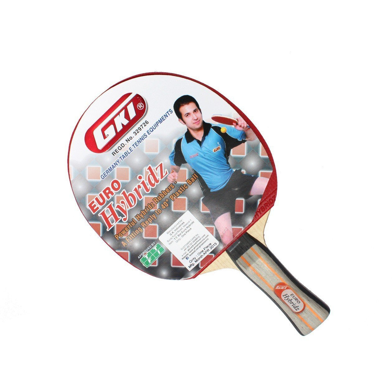 GKI Euro Hybridz Table Tennis Racquet ,Multicolor,Wood