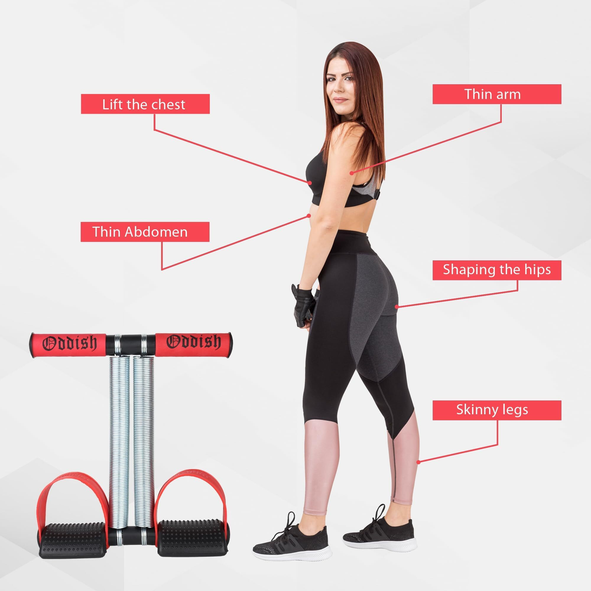 ODDISH Tummy Trimmer Double Spring for Men & Women - Premium Ab Exercise Equipment for Home & Gym Use - Strengthen Stomach, Abs, and Belly Muscles with Effective Abdominal Workout - Compact & Portable Fitness Tool
