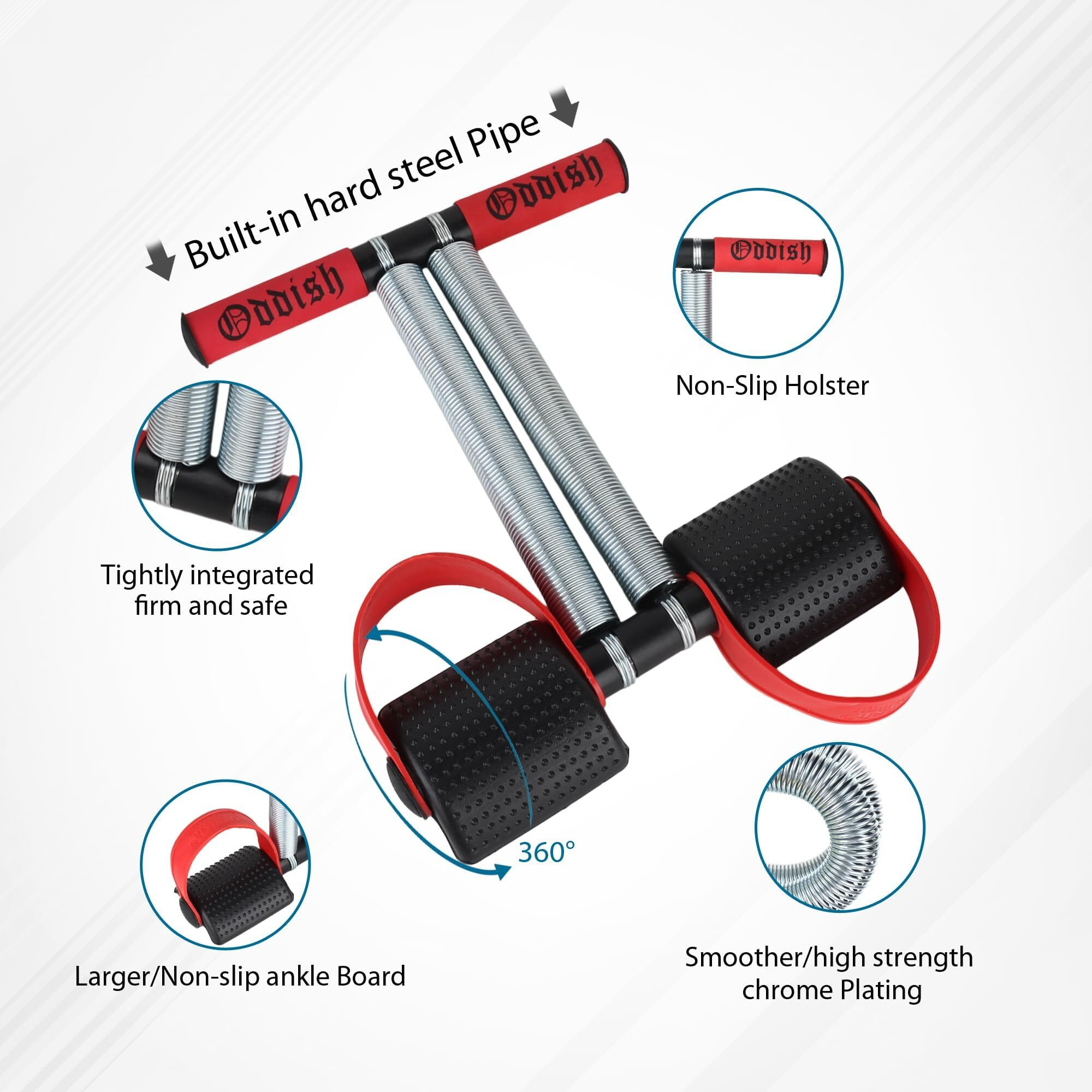 ODDISH Tummy Trimmer Double Spring for Men & Women - Premium Ab Exercise Equipment for Home & Gym Use - Strengthen Stomach, Abs, and Belly Muscles with Effective Abdominal Workout - Compact & Portable Fitness Tool